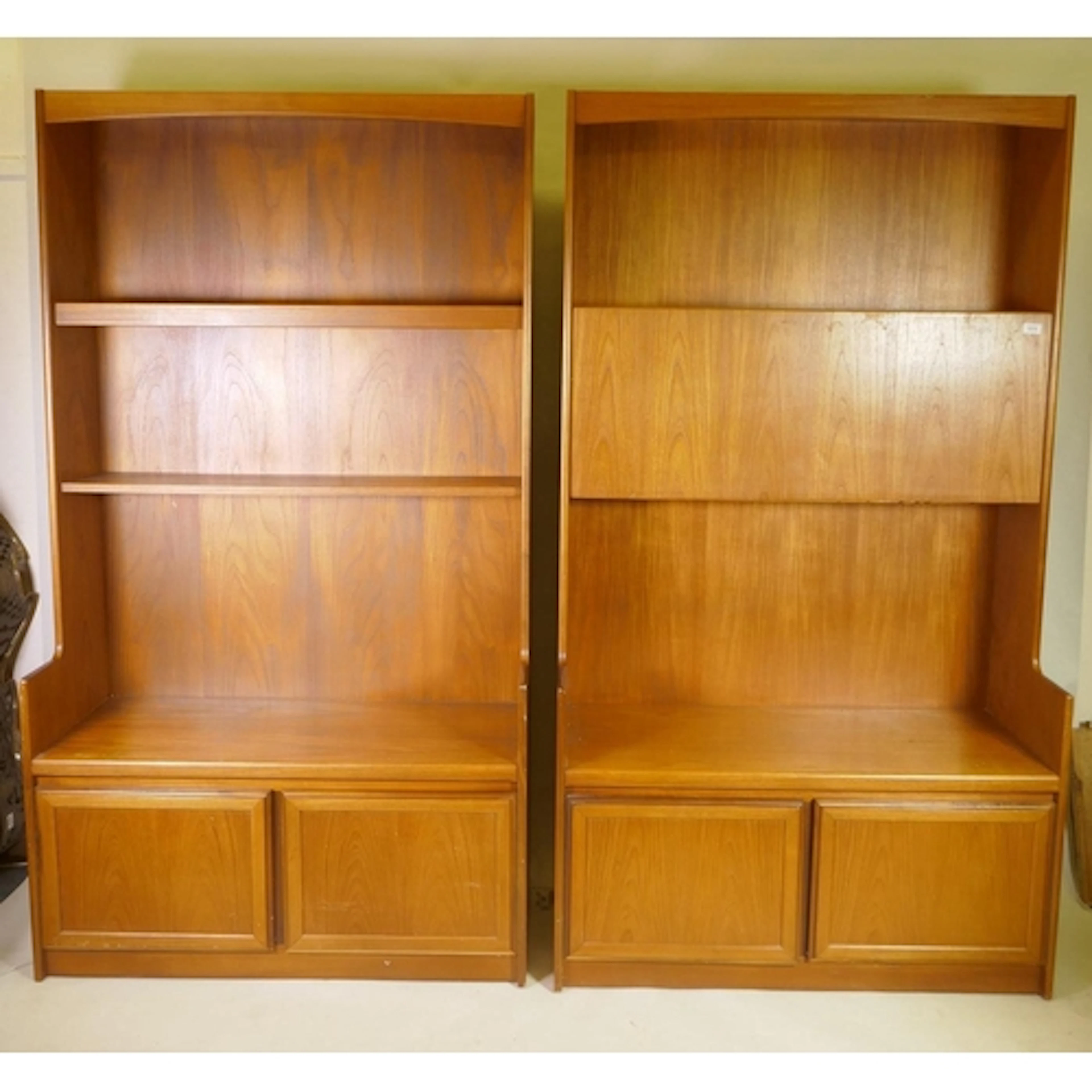 William Lawrence of Nottingham, two mid century teak cabinet...
