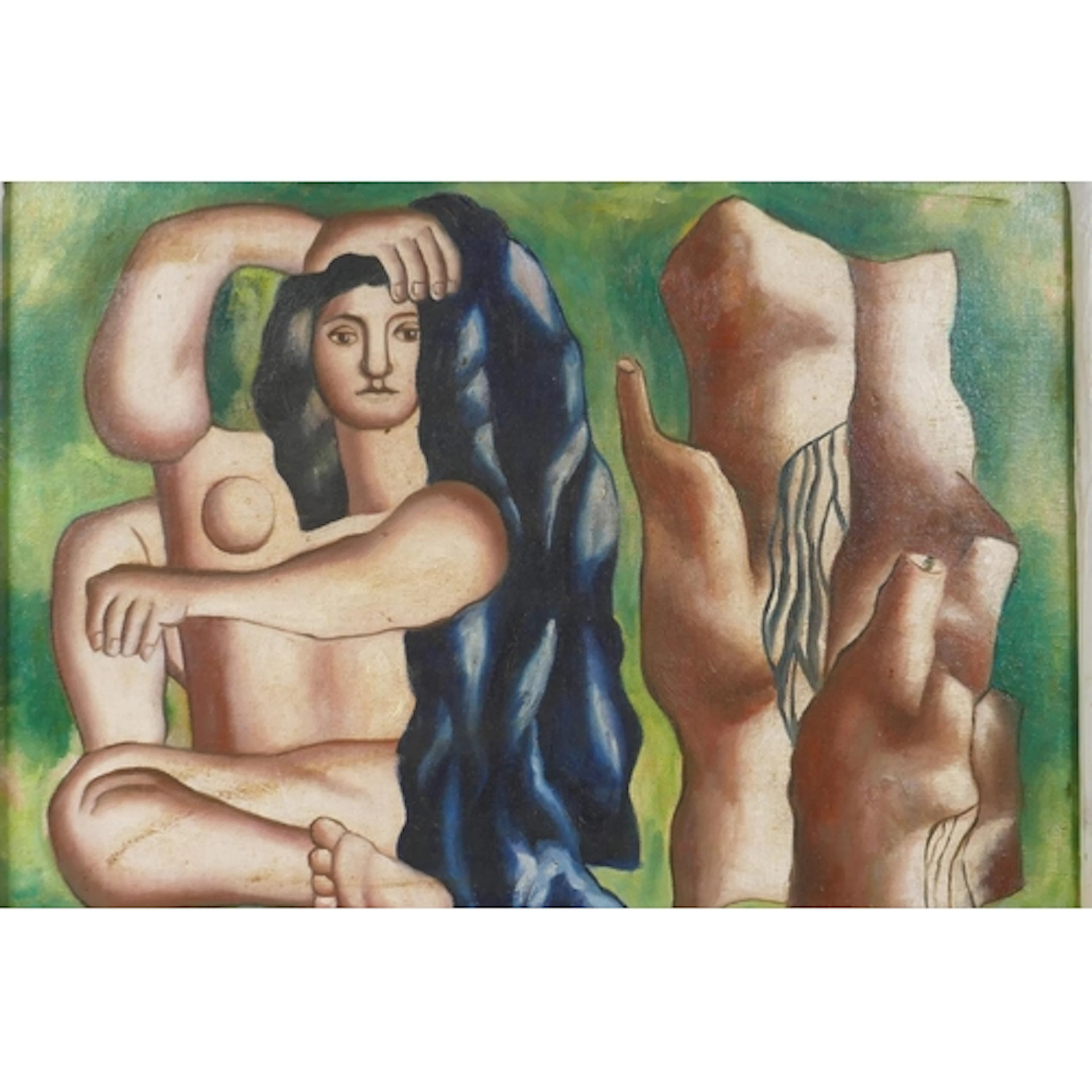 After Fernand Leger, The Bather, oil on canvas laid on board...