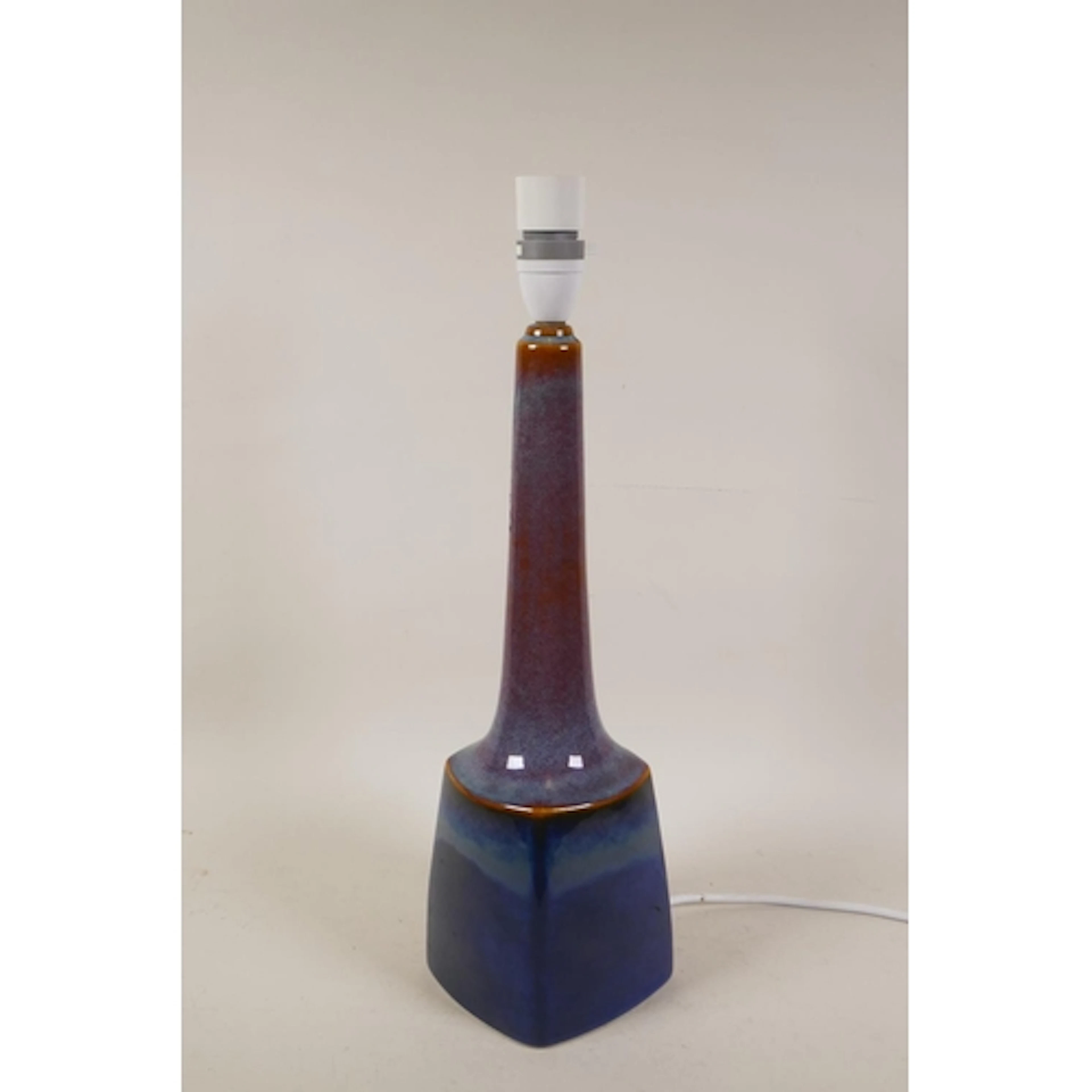 A Danish Soholm Stentoj studio pottery table lamp with blue ...