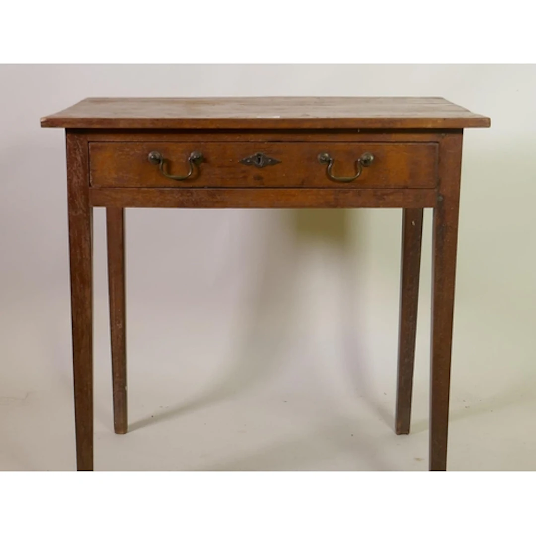 A C19th fruitwood single drawer side table, 74 x 47 x 74cm