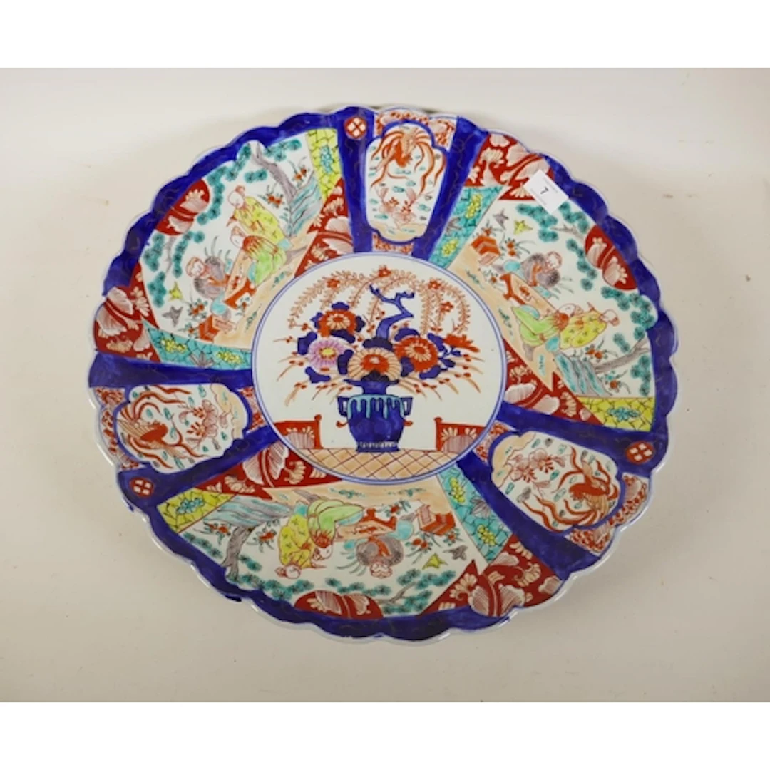 A C19th Chinese Imari ceramic charger, 48cm diameter