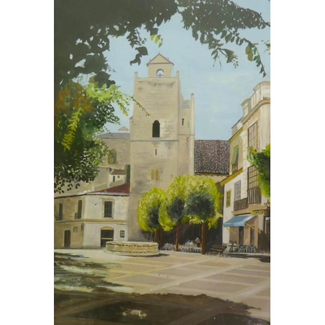 Townscape of Jerez de la Frontiere, monogramed ENB, III 93, ...