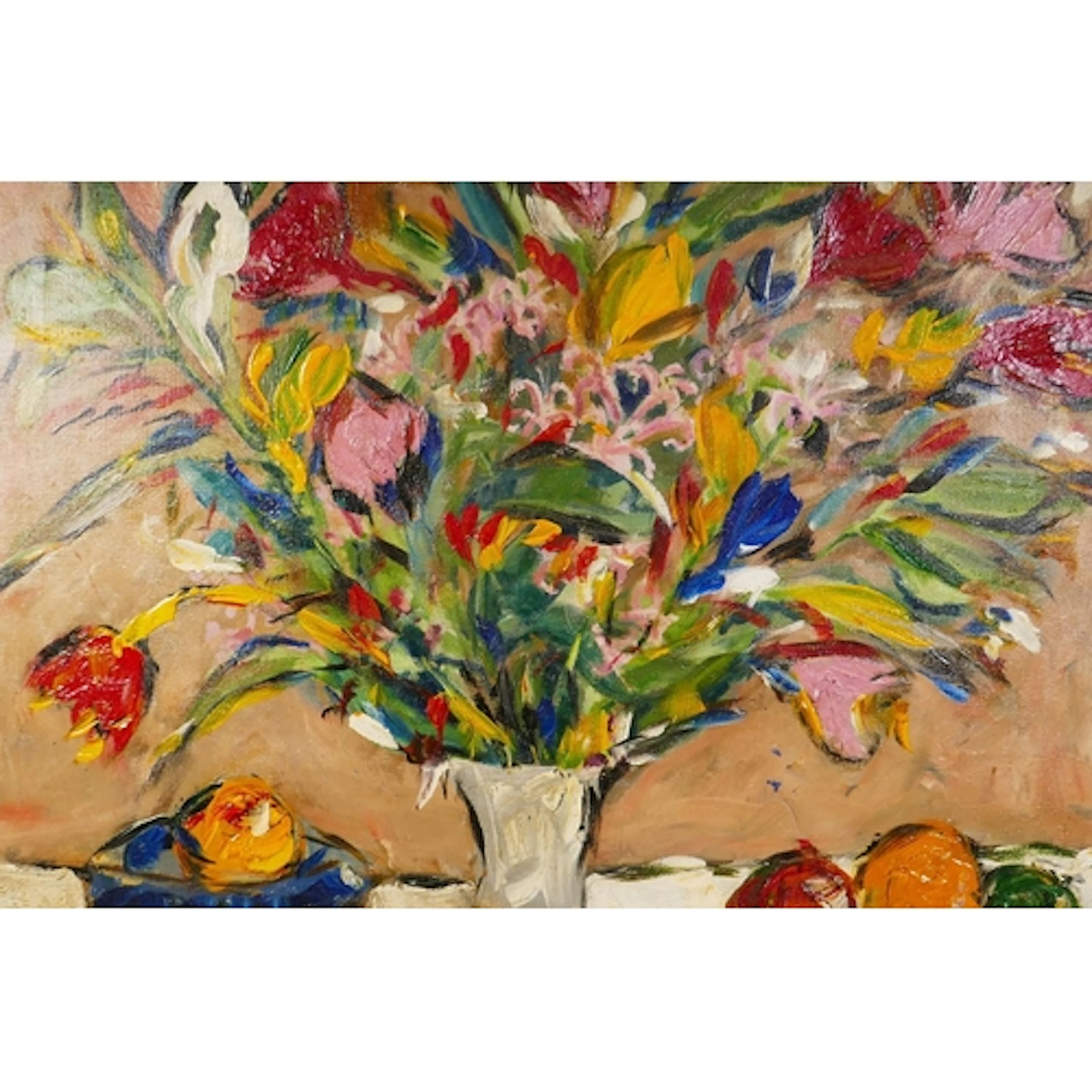 Still life with flowers, bears signature W. Dring, oil on ca...