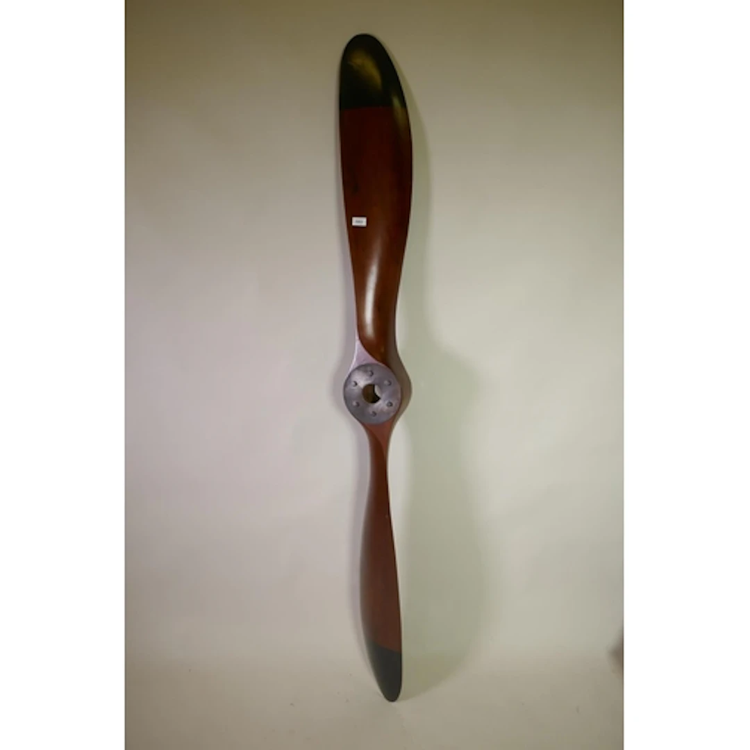 A reproduction aeroplane propeller, 199cm long