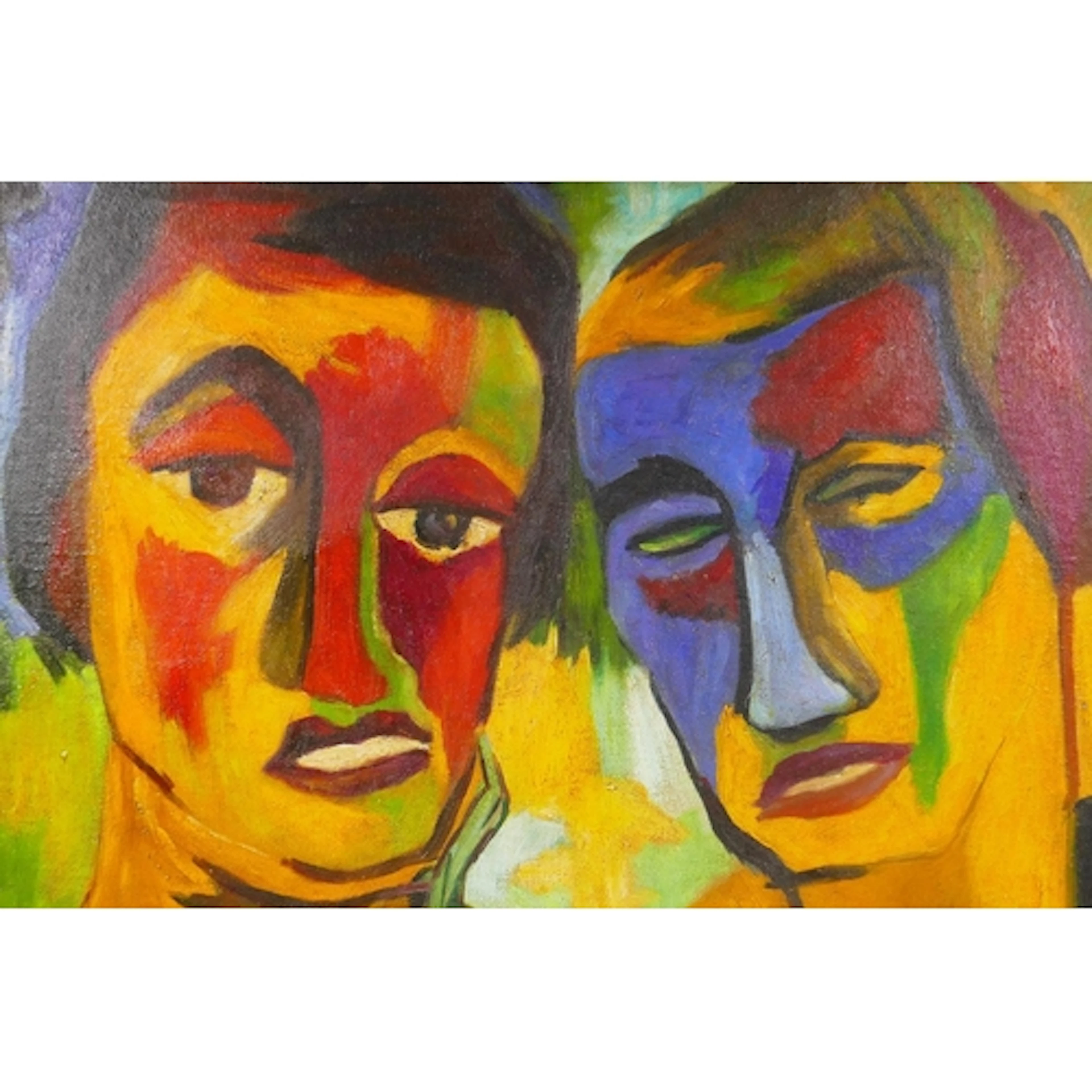 German expressionist style, portrait, oil on canvas laid on ...