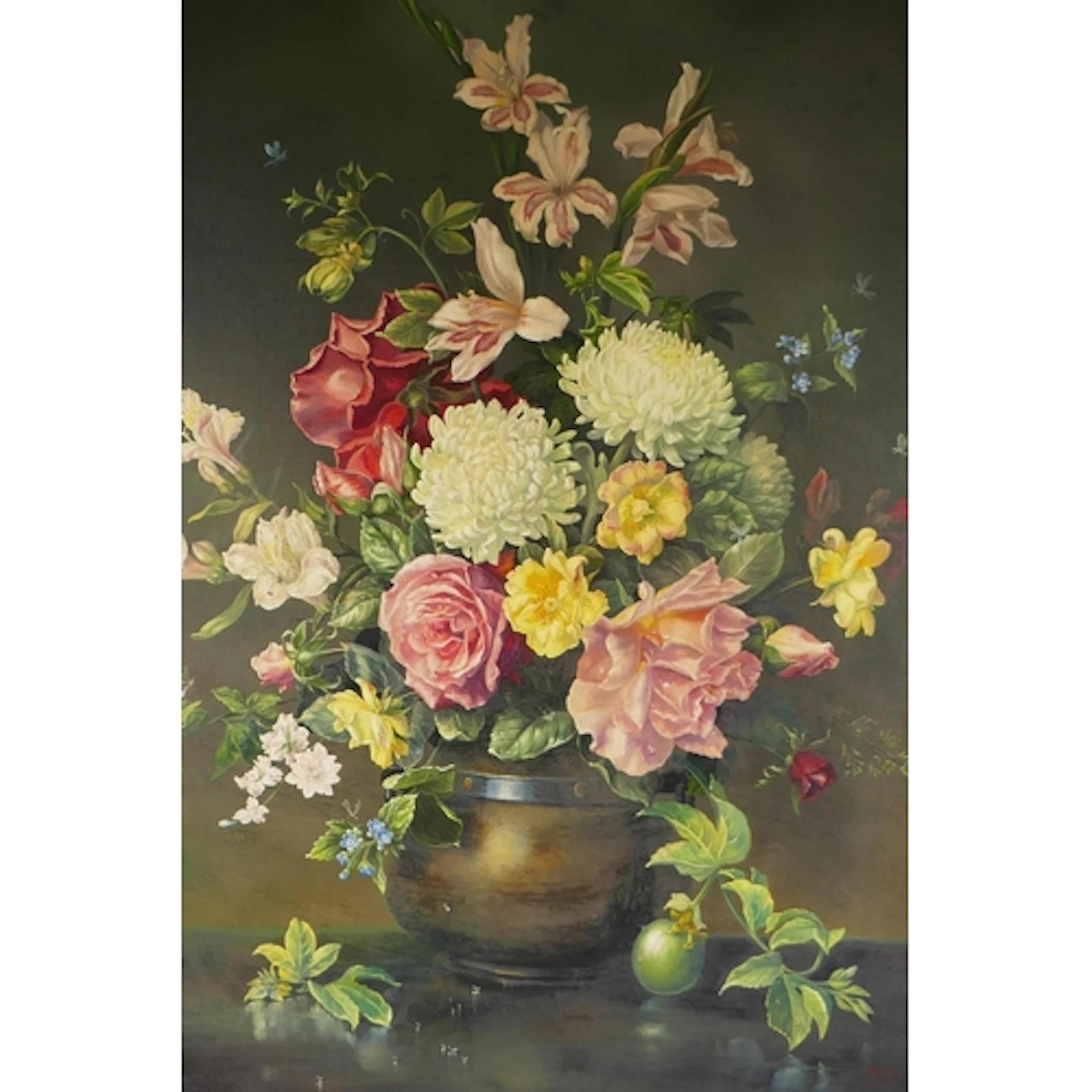 Dutch style, still life with flowers, indistinctly signed Sc...