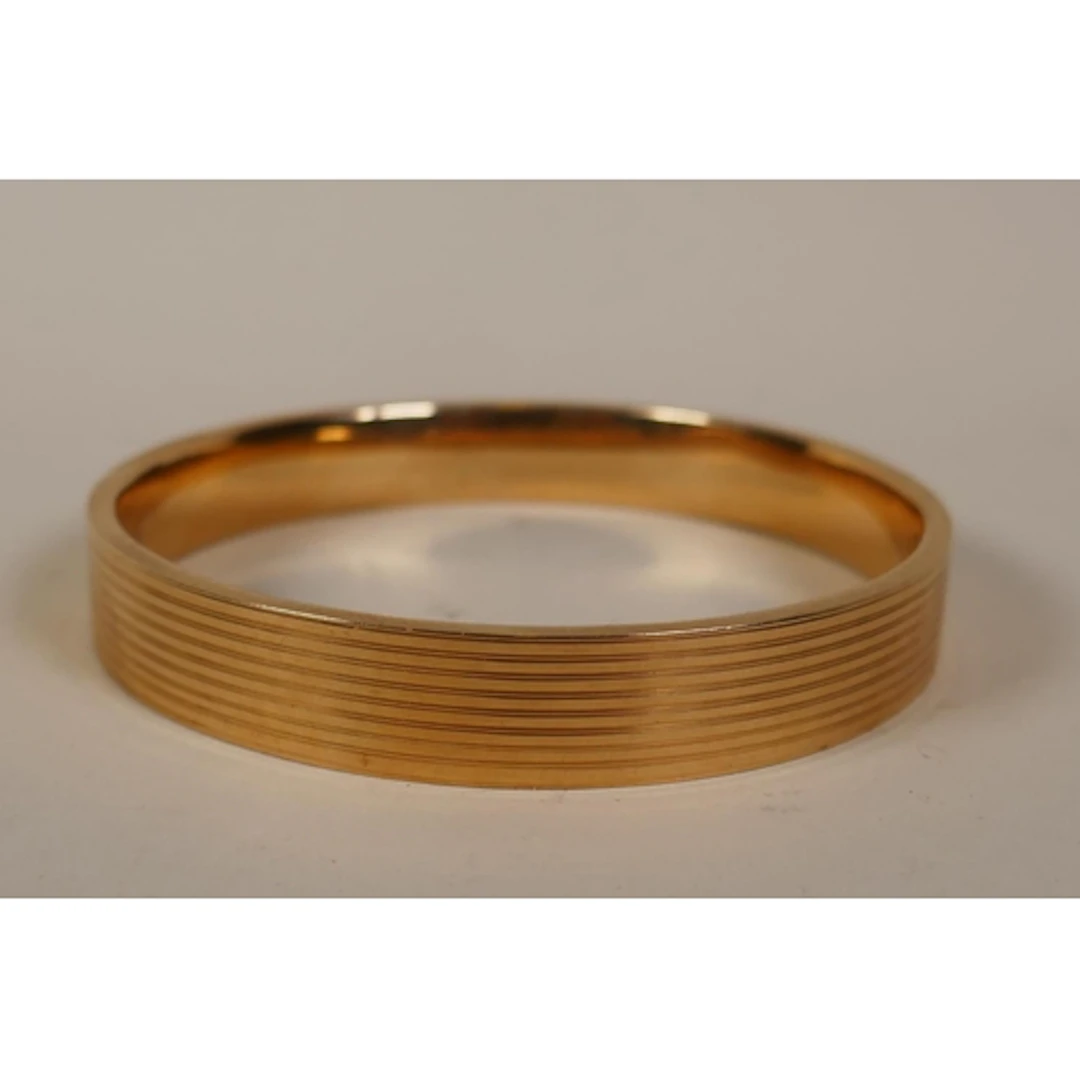A 15ct gold bangle, marked HG&S, 8cm internal diameter, ...