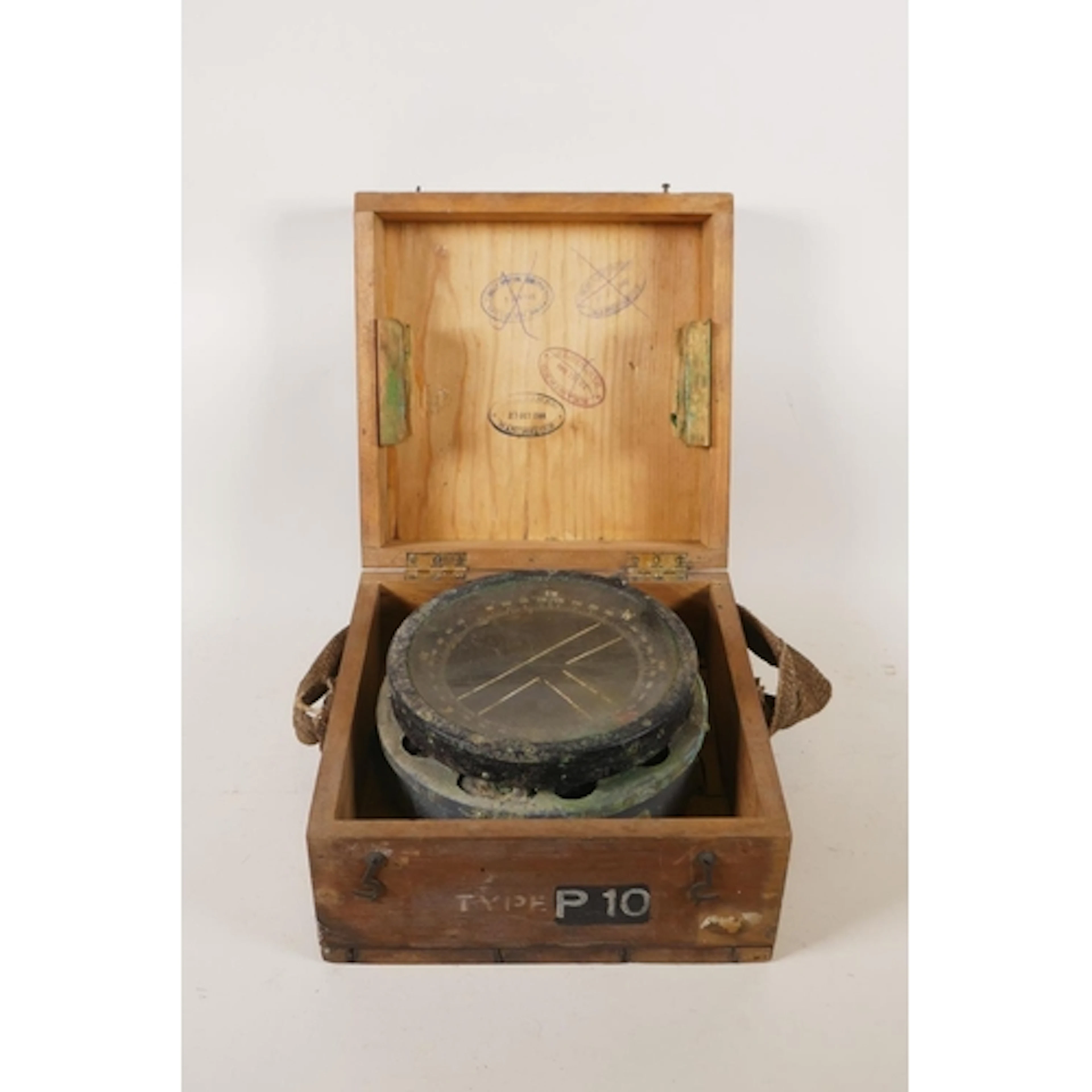 A WWII era RAF P10 aircraft compass, in original box, inspec...