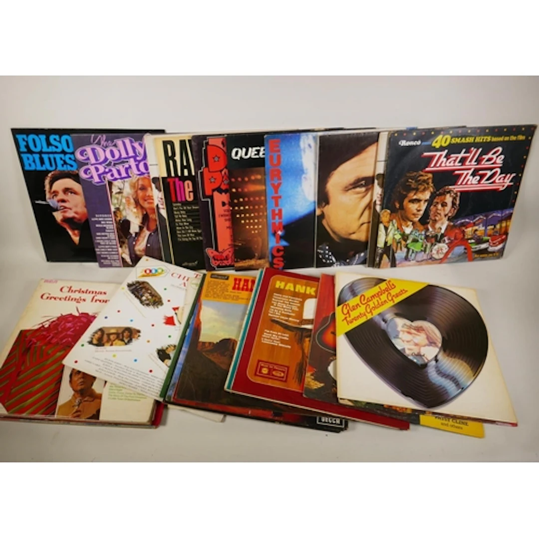 A quantity of vintage vinyl records to include Eurythmics, Q...