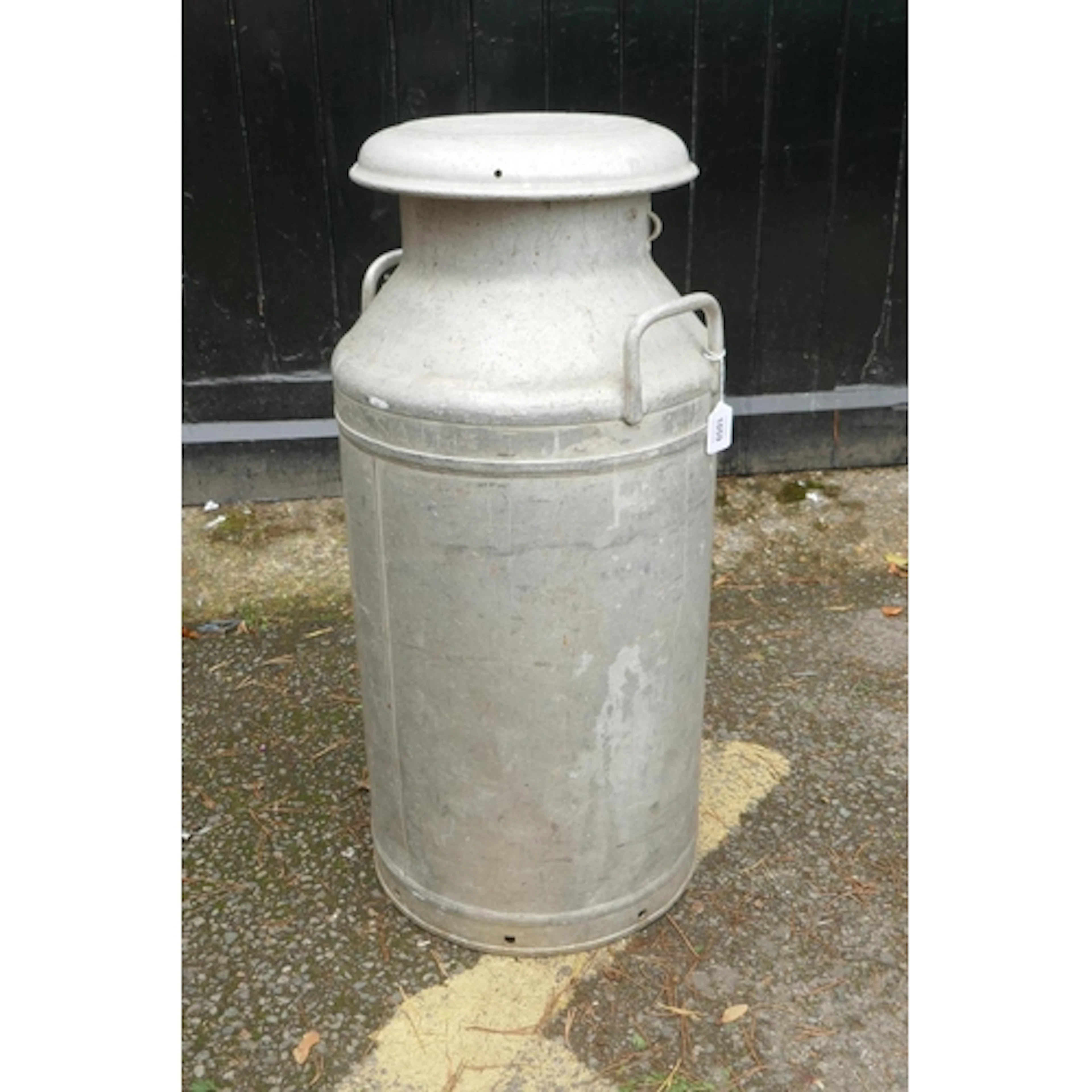 A. Grundry (Teddington) Ltd, galvanised metal milk churn, 73...