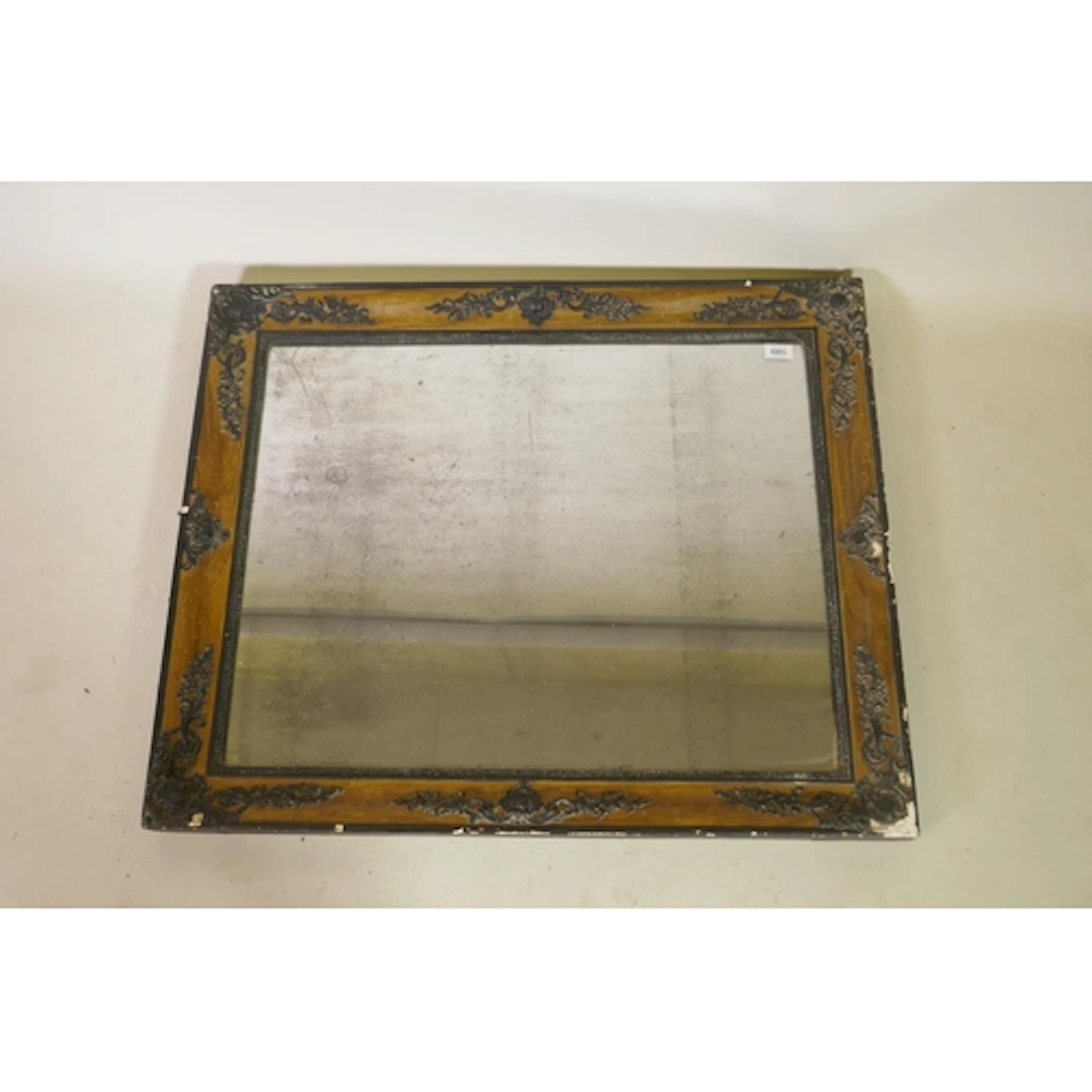 A Victorian faux bois painted wall mirror with original merc...