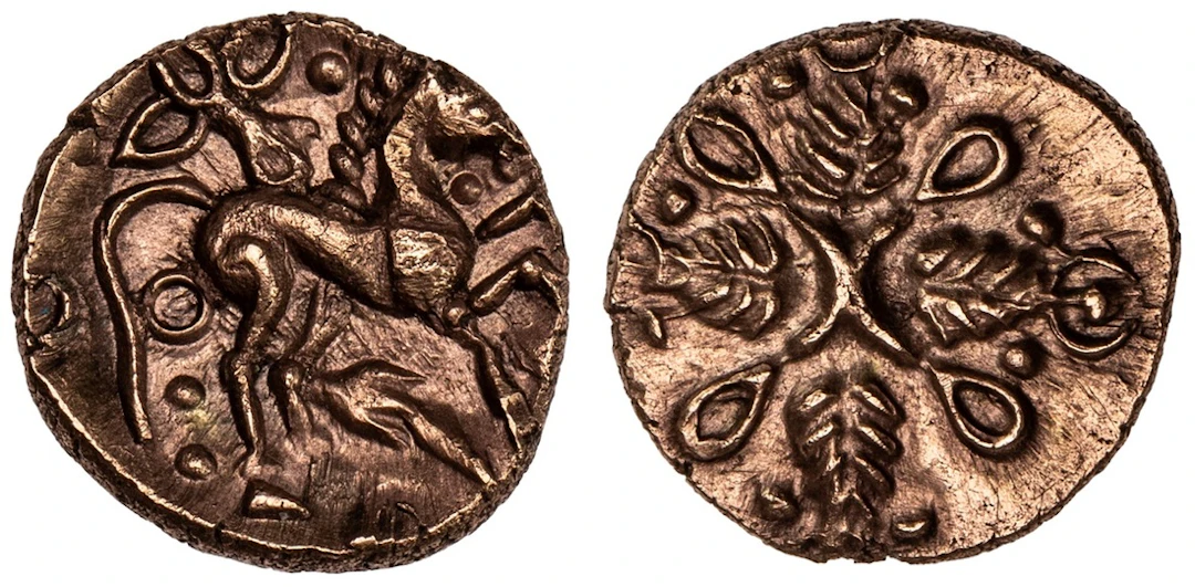 Catuvellauni, Tasciovanus (25 BC - AD 10), AV Quarter-Stater, 'Quatrefoil'