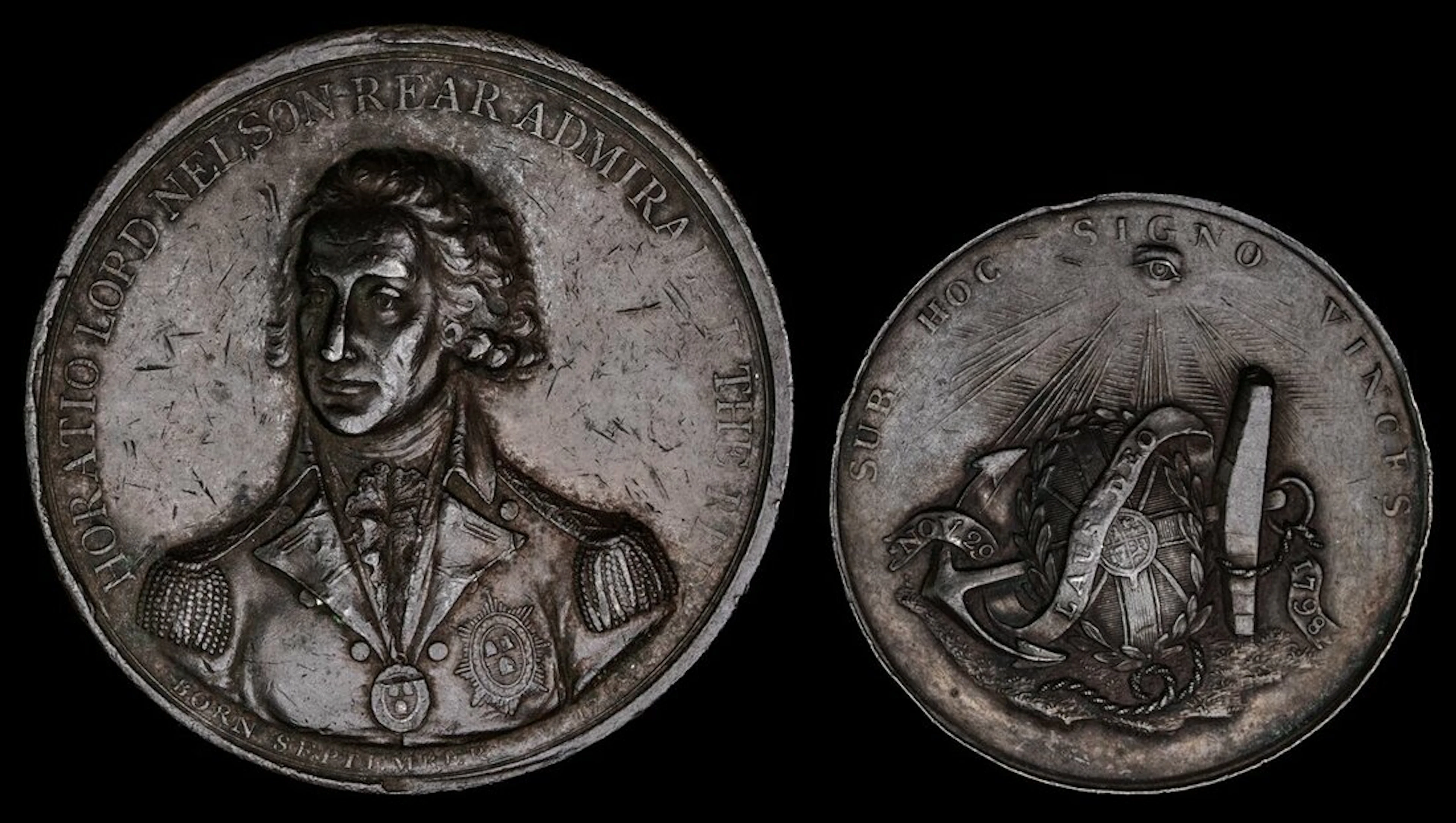 Battle of the Nile 1798, obverse uniformed bust of Nelson facing three-quarters