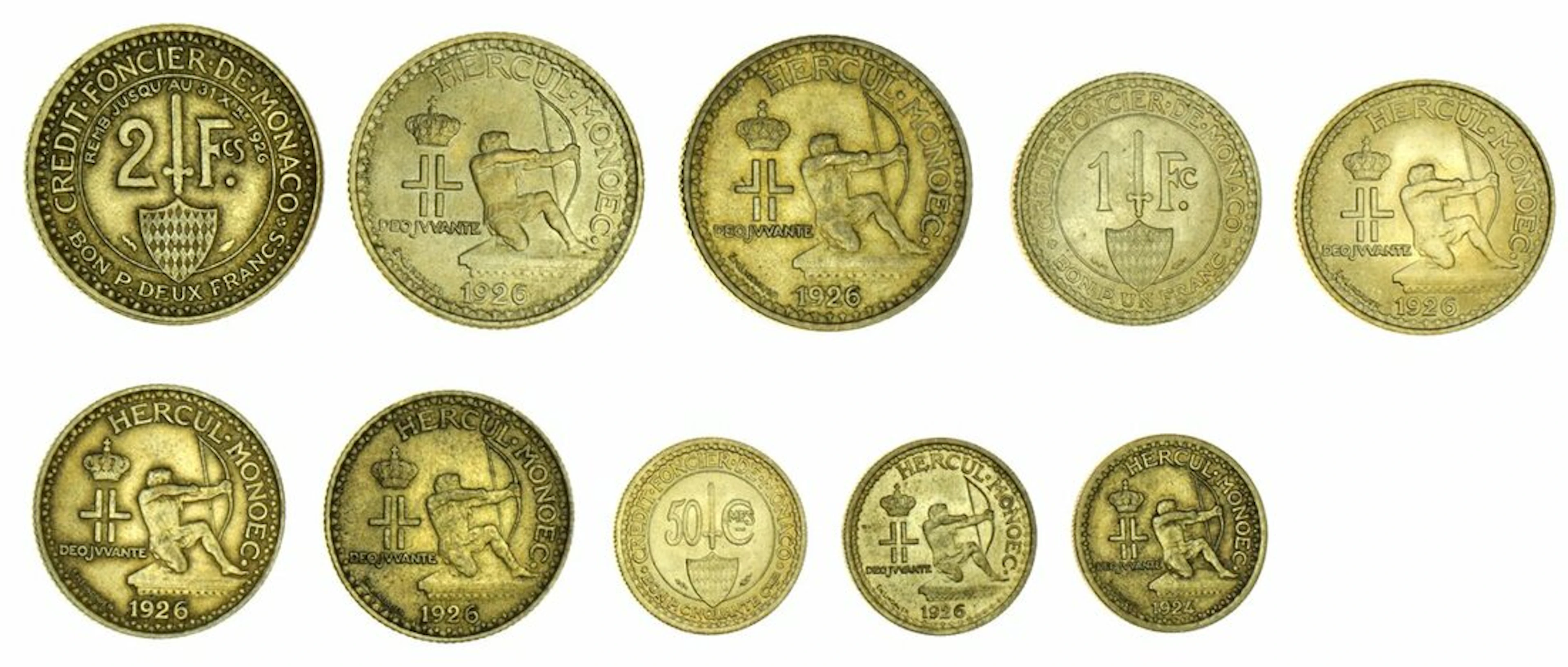 Monaco, Louis II (1922-1949), Crédit Foncier, 'Bon Pour' issues [10]