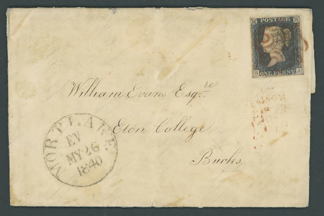 Great Britain 1840 One Penny Black Plate 3 SJ, margins all round