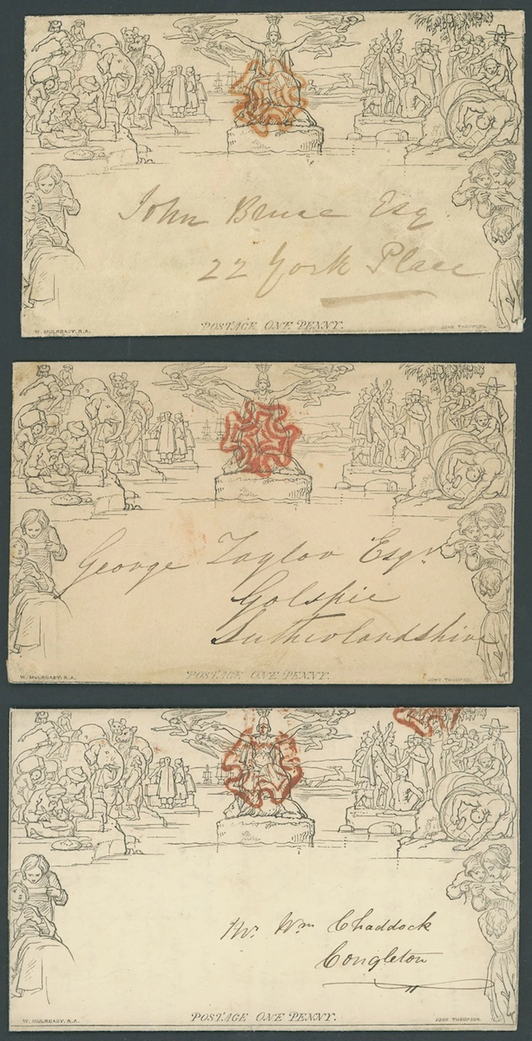 Great Britain 1840 Mulready One Penny Lettersheet 1d. Lettersheet