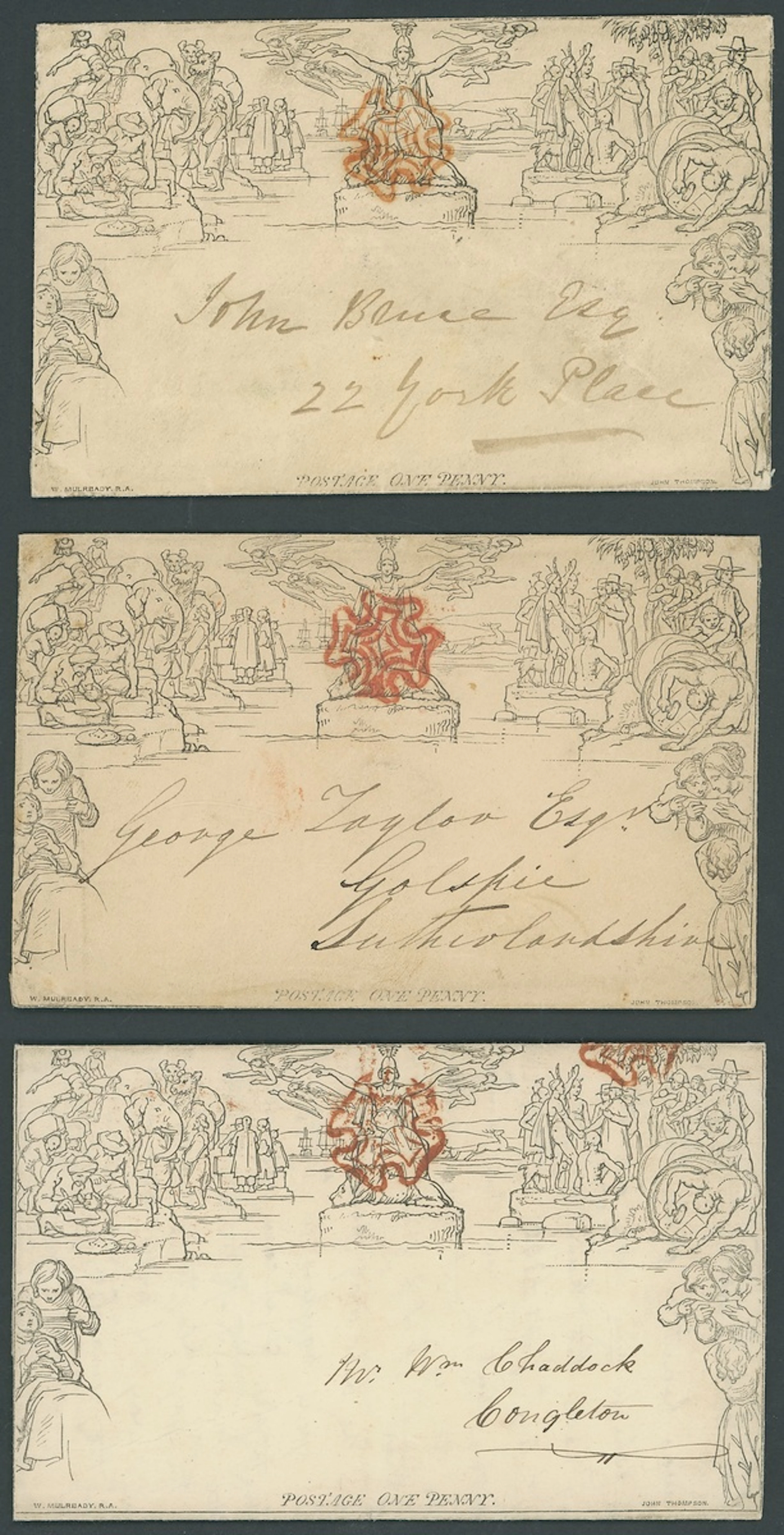 Great Britain 1840 Mulready One Penny Lettersheet 1d. Lettersheet