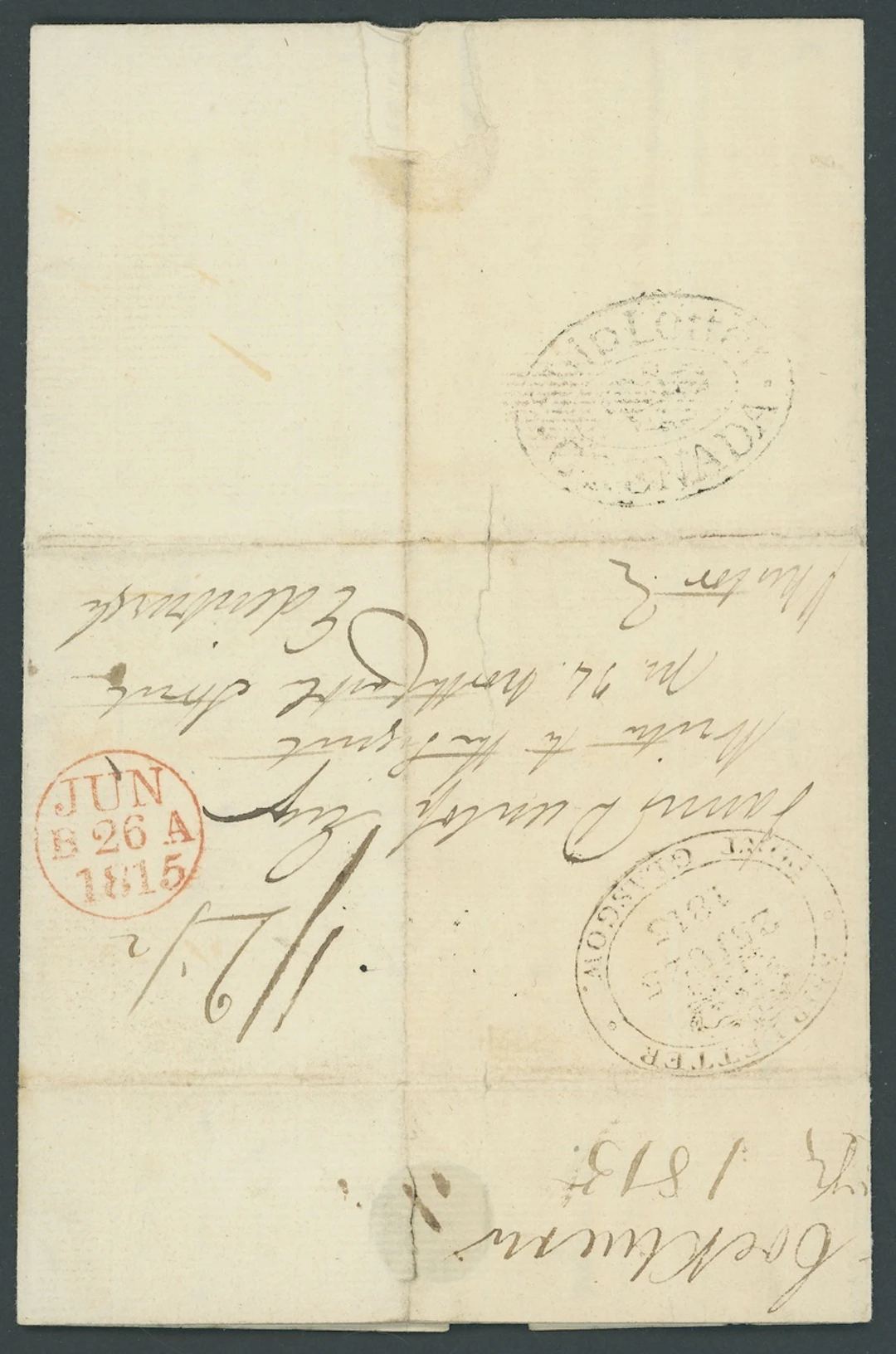 Grenada Early Letters and Handstamps 1815 (8 May) Dunlop entire letter