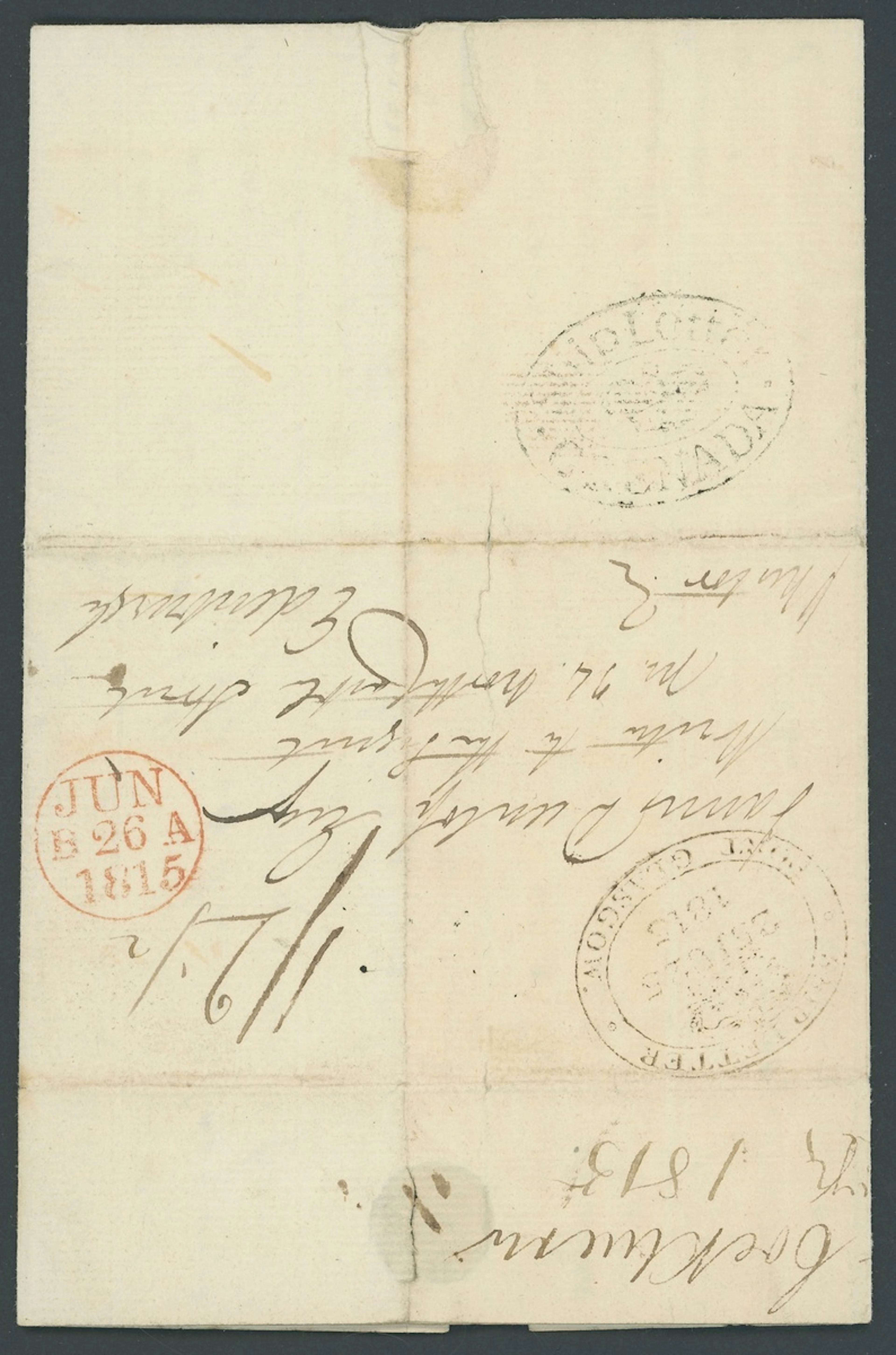 Grenada Early Letters and Handstamps 1815 (8 May) Dunlop entire letter