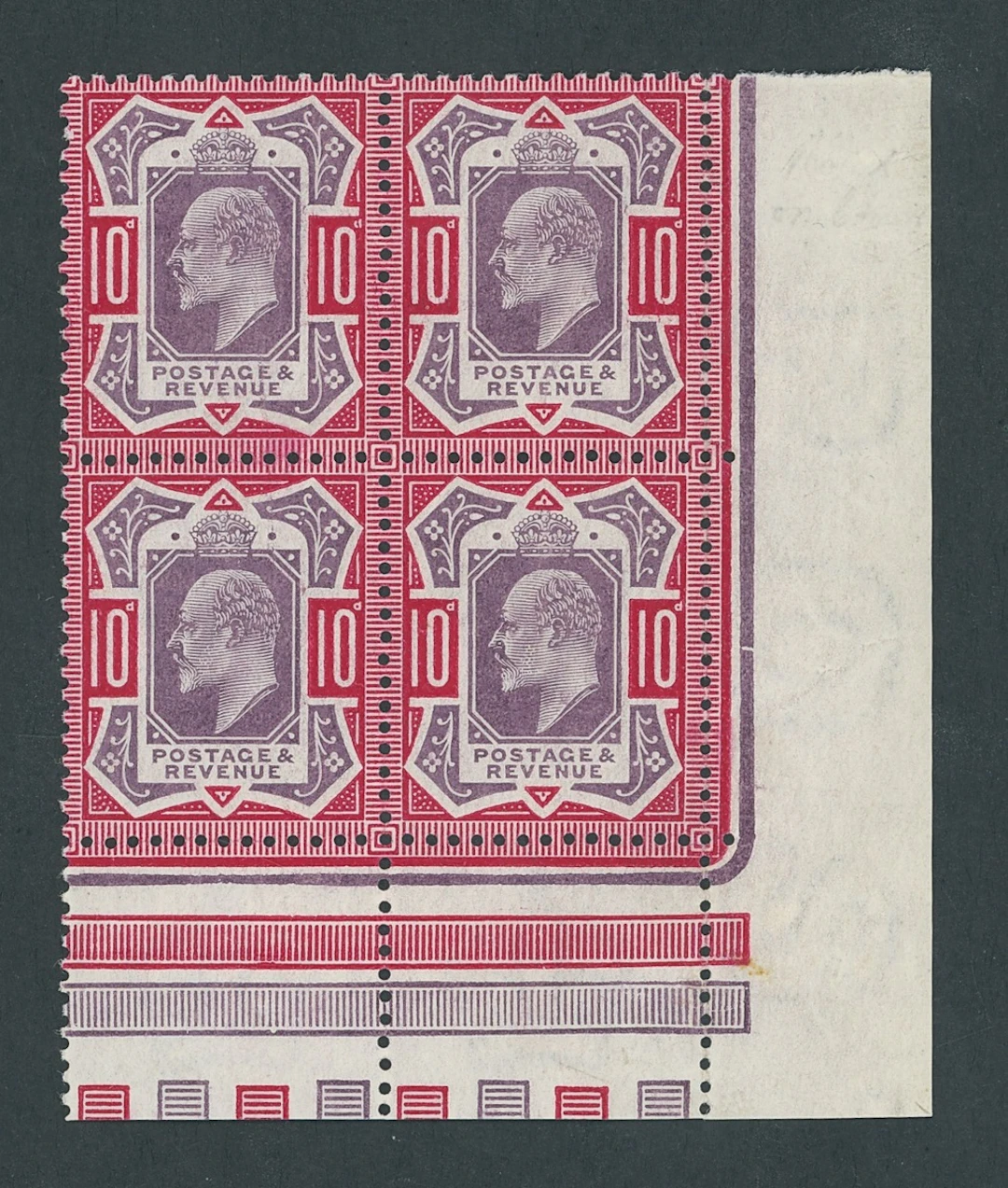 Great Britain King Edward VII 1902-10 De La Rue 10d. slate-purple