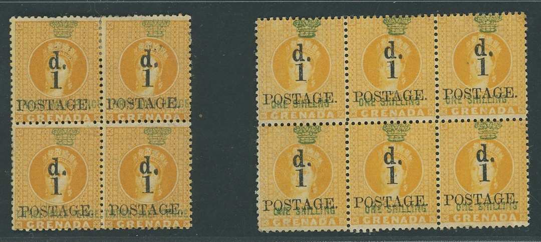Grenada Issued Stamps 1886 (Oct.-Dec.) watermark Large Star, 1d. on