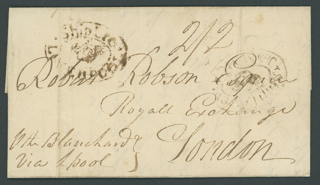 Jamaica Ship Letter Handstamps 1802 (31 Oct.) entire to London, marked