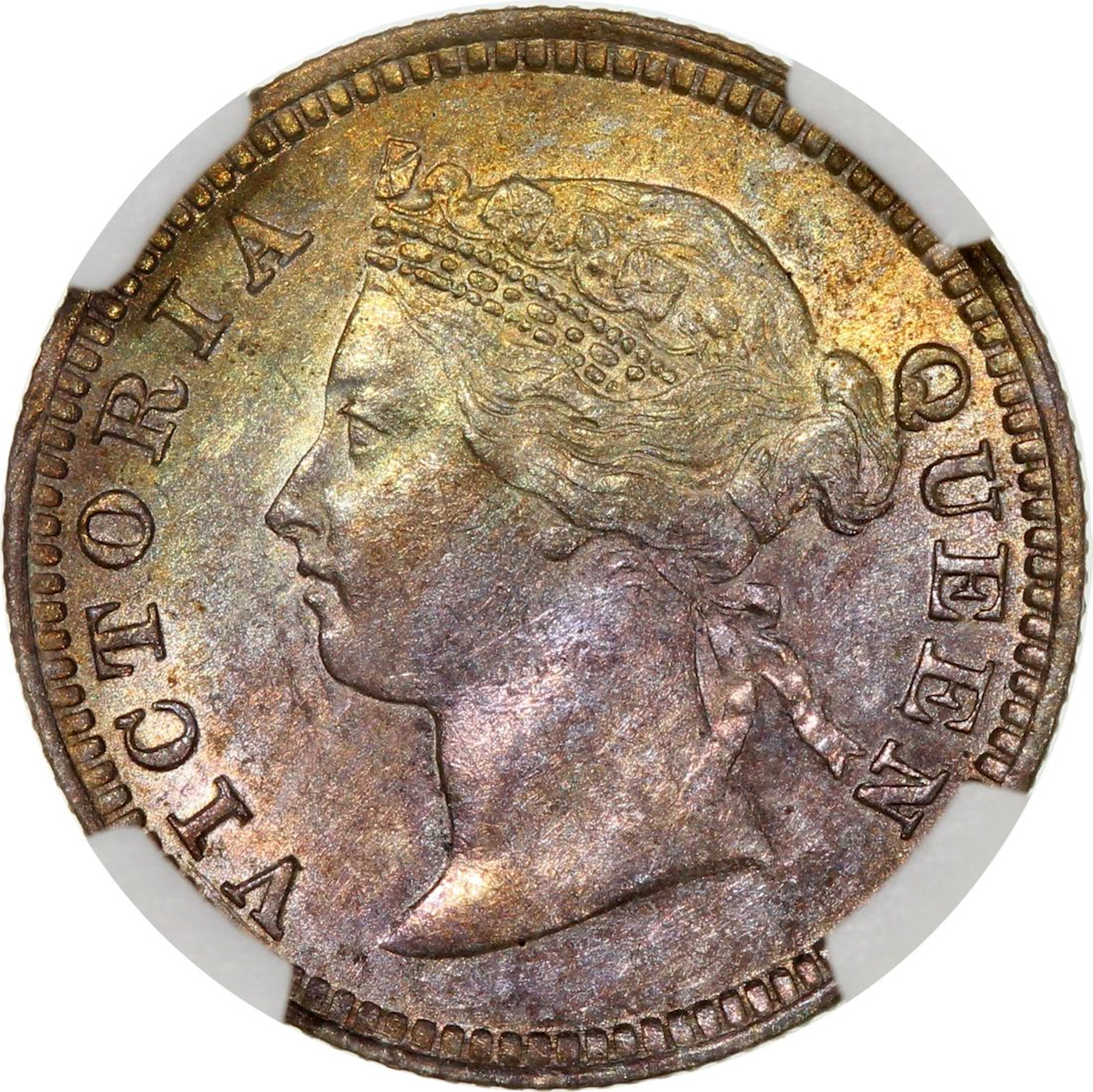 Hong Kong, Victoria, [HuaXia MS64] silver 5 cents, 1901