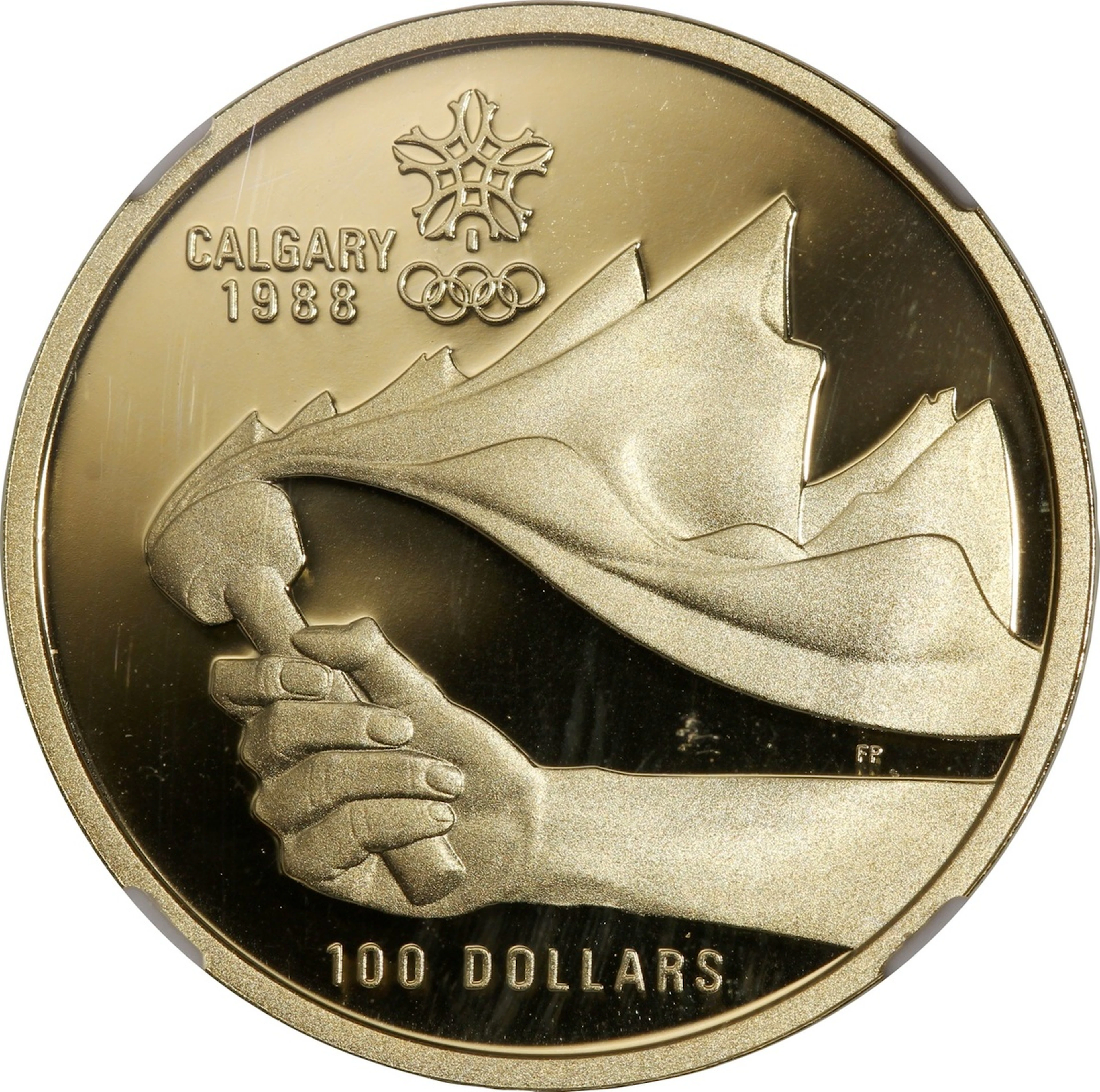 Canada, [NGC PF69 UC] gold proof $100, 1987, 'Calgary Winter Olympics'