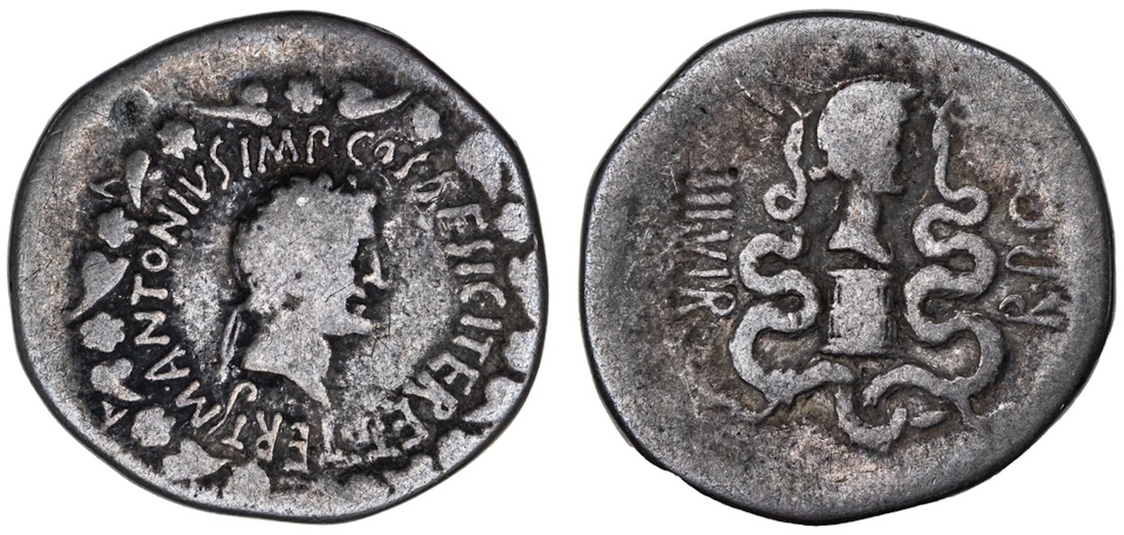 Roman Provincial, Marc Antony as Imperator (43-30 BC), AR Cistophorus