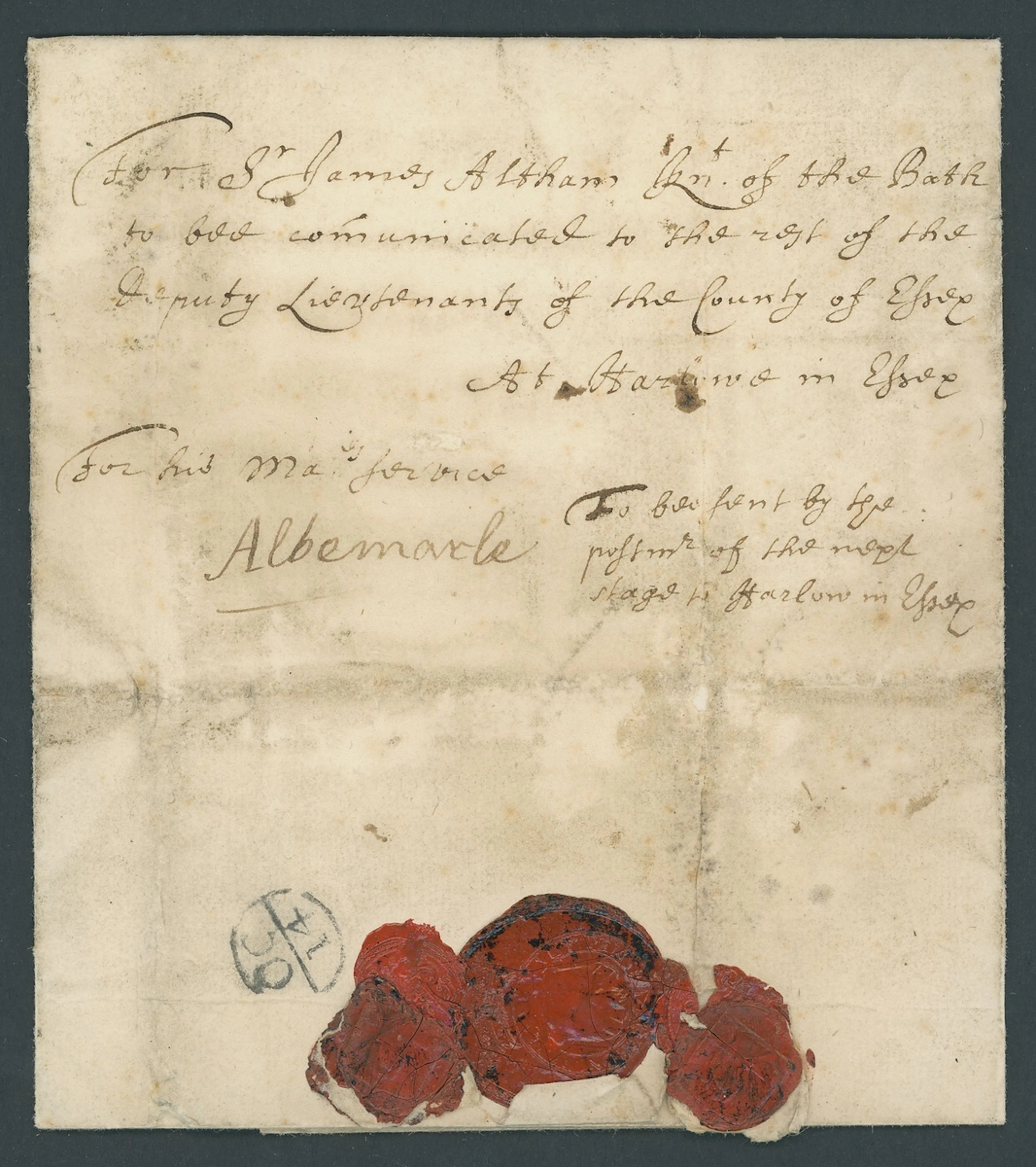 Great Britain Postal History 1665 (14/15 October) entire letter from
