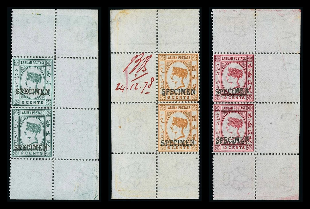 Labuan 1879 (May) Watermark CA over Crown, Sideways Specimens 2c.