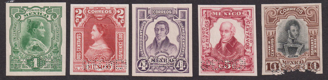 1884-1913 Post-Classic Period 1910, "Centenario", 1c., 2c., 4c., 5c.