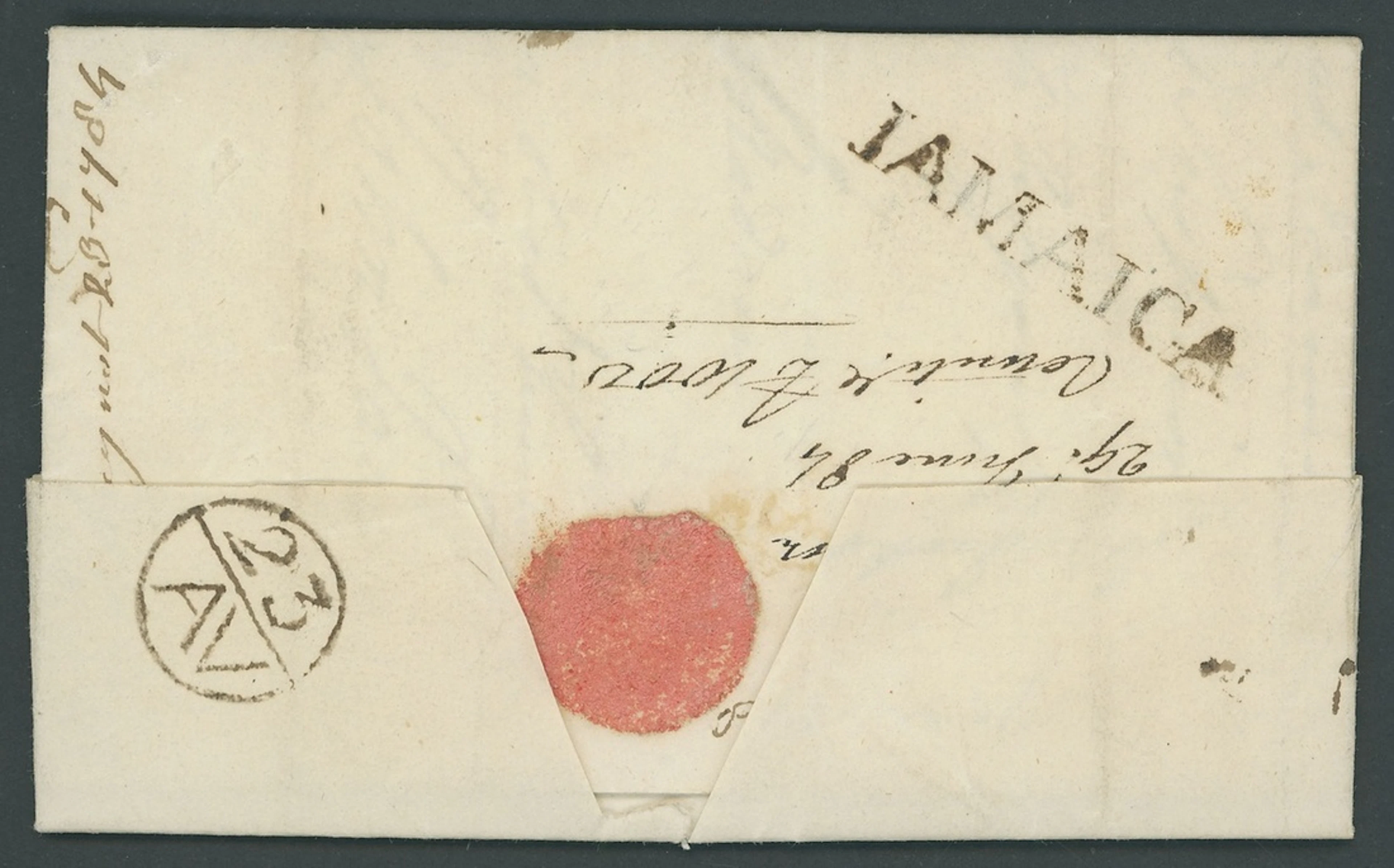 Jamaica The Kingston "jamaica" and "iamaica" Handstamps 1784 (29 June)