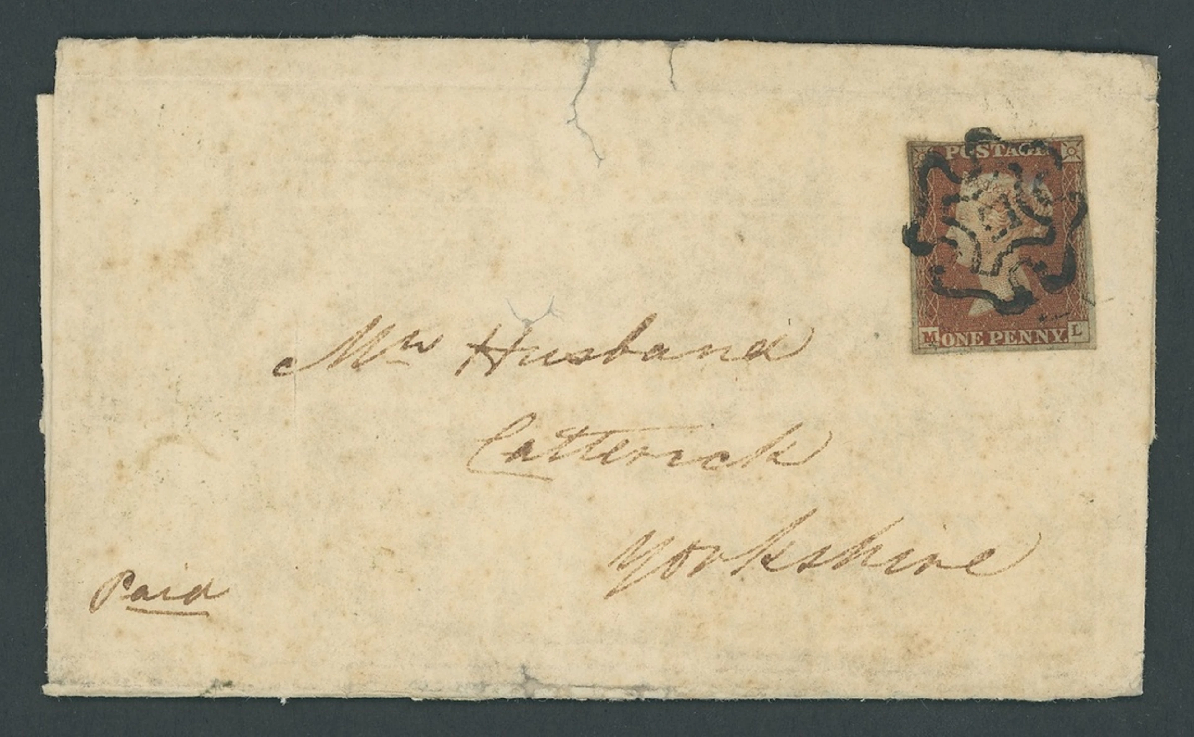Great Britain 1841-53 One Penny Red-Brown Plate 30: ML, small to good