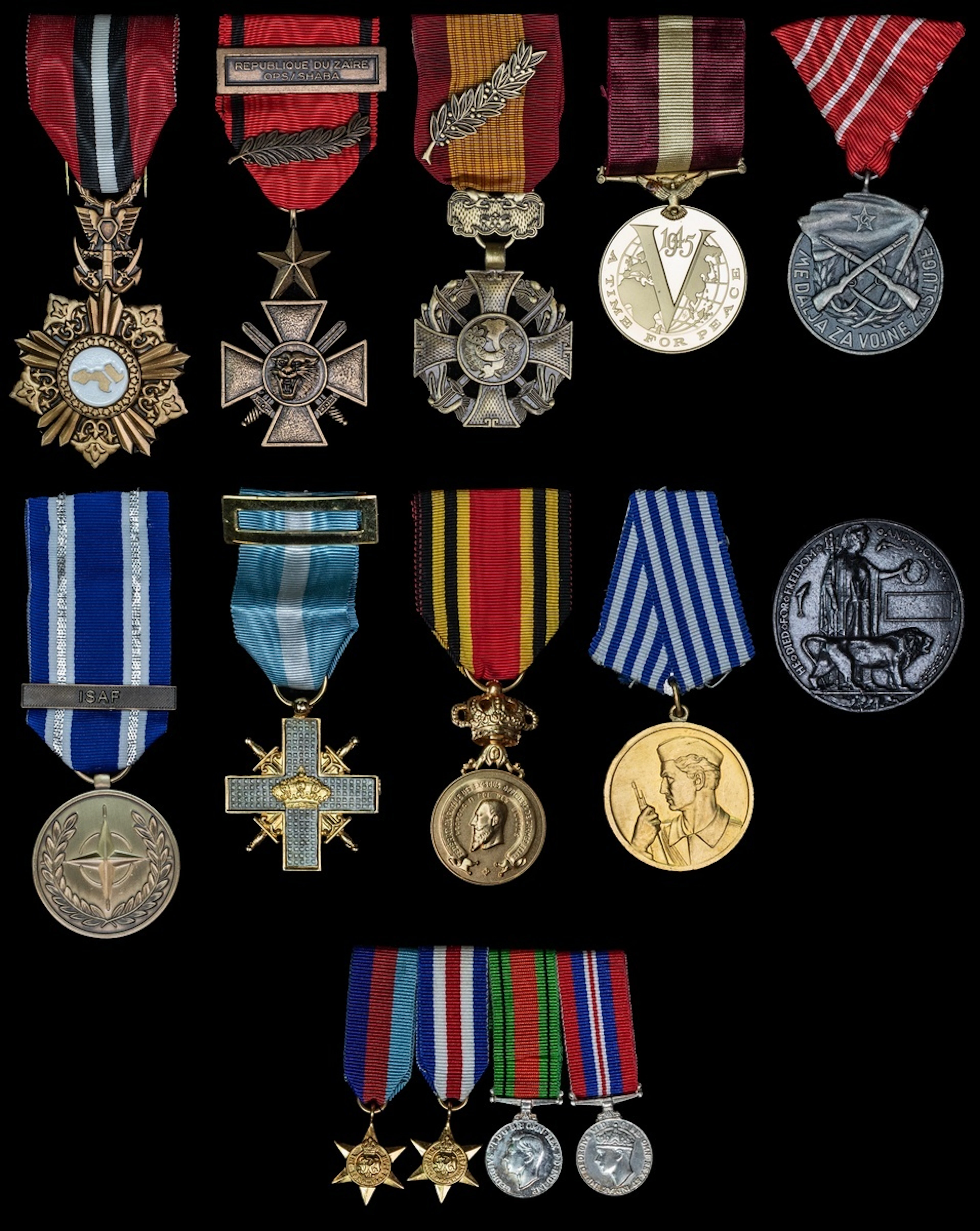 World Medals, a wide assortment from countries including: Belgium