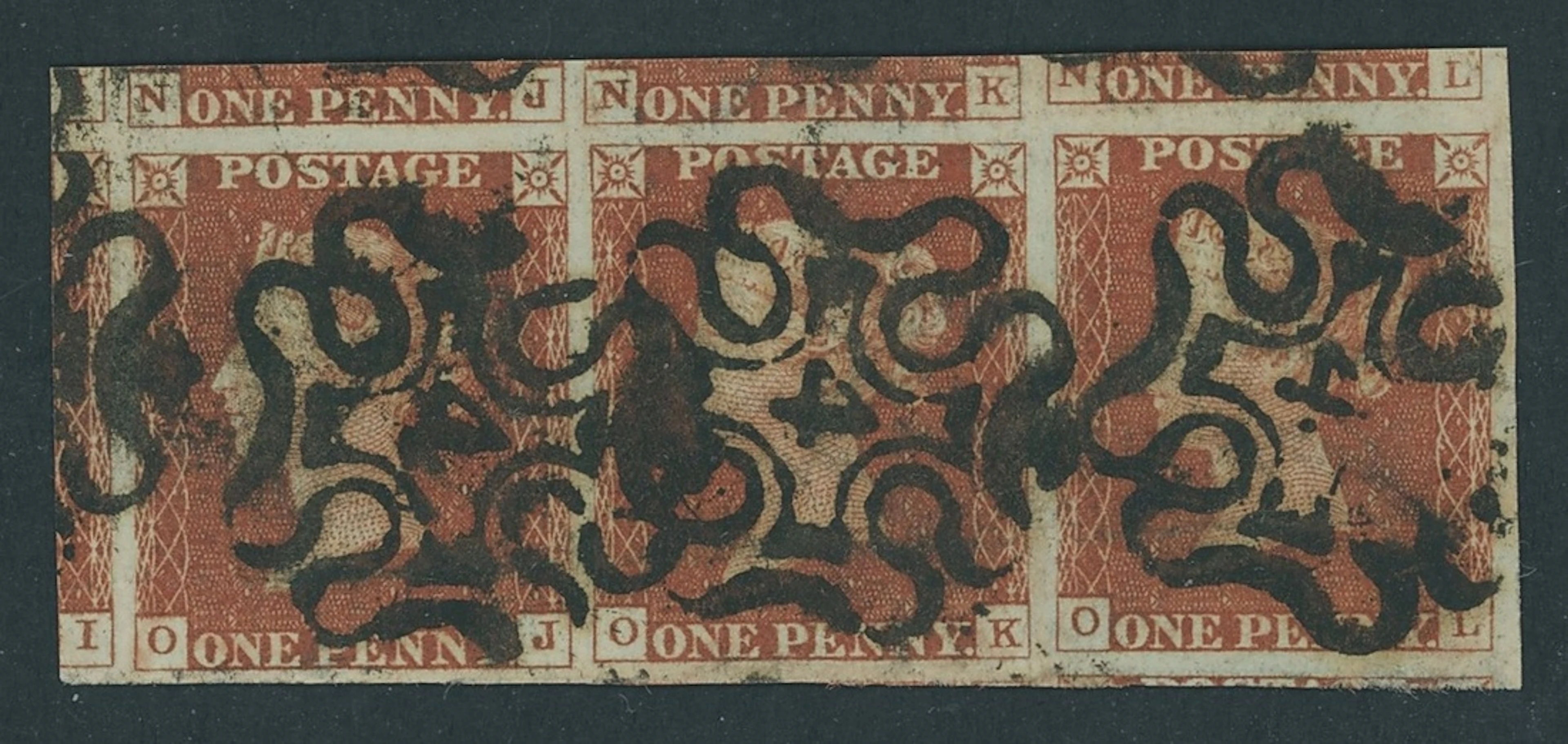 Great Britain 1841-53 One Penny Red-Brown Plate 39: OJ-OL, horizontal
