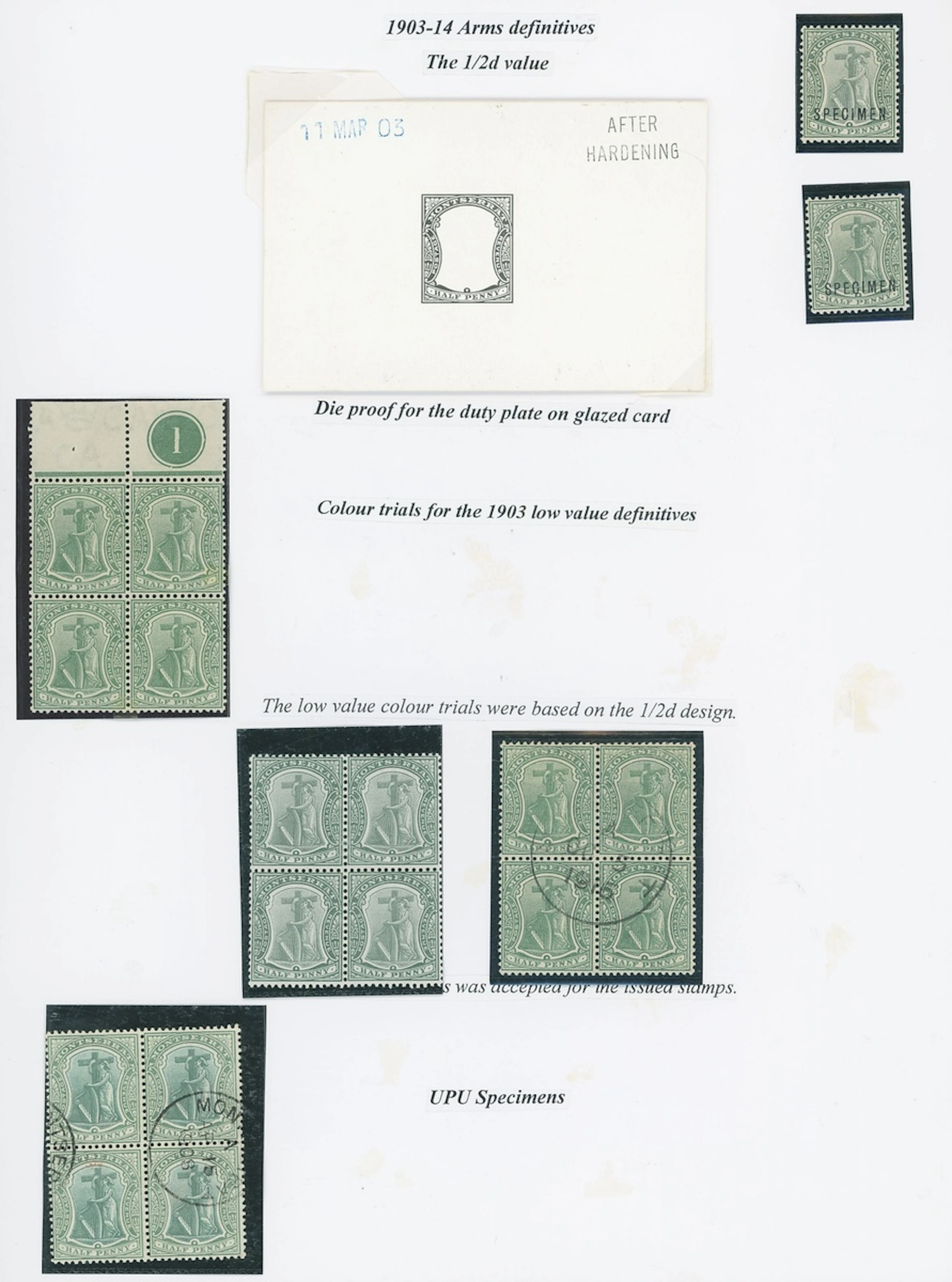 Montserrat 1903-14 Arms mint and used specialised collection on exhibition