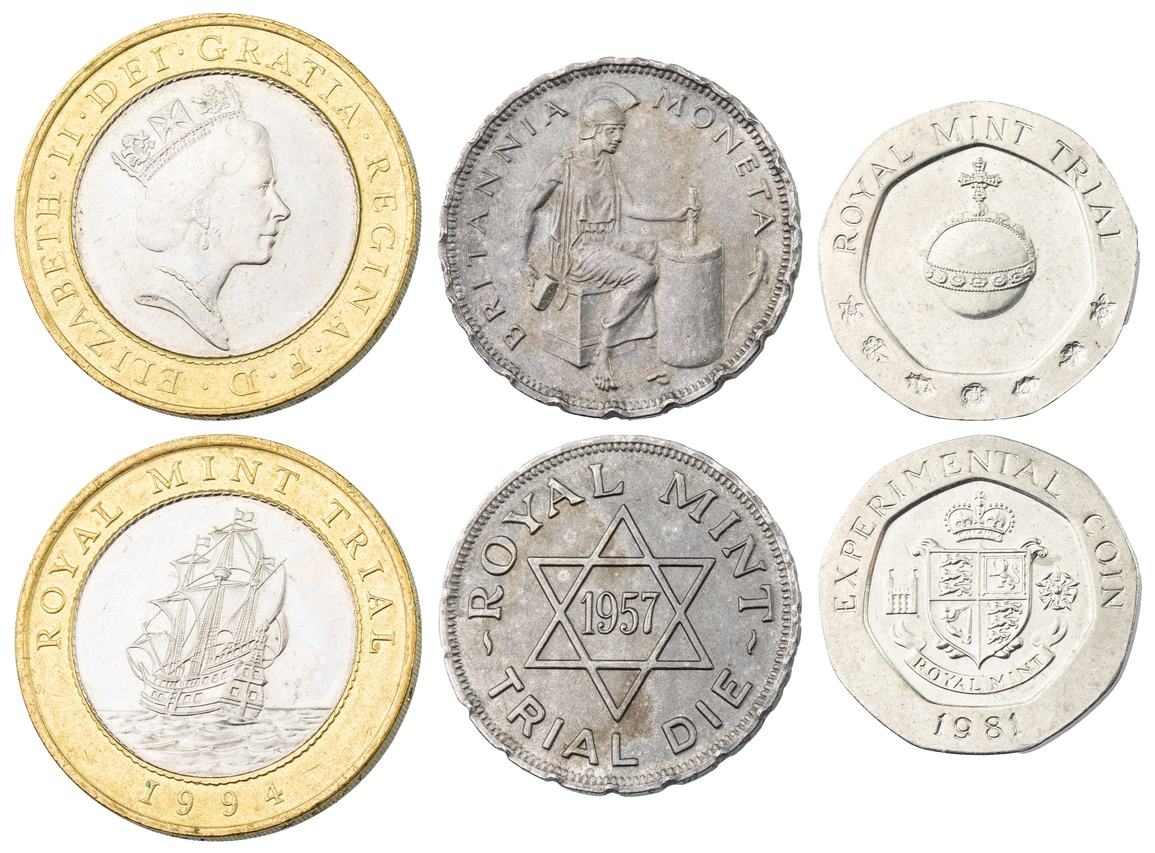 Trio of Royal Mint Trials | Elizabeth II (1952-2022), Royal Mint Experimental