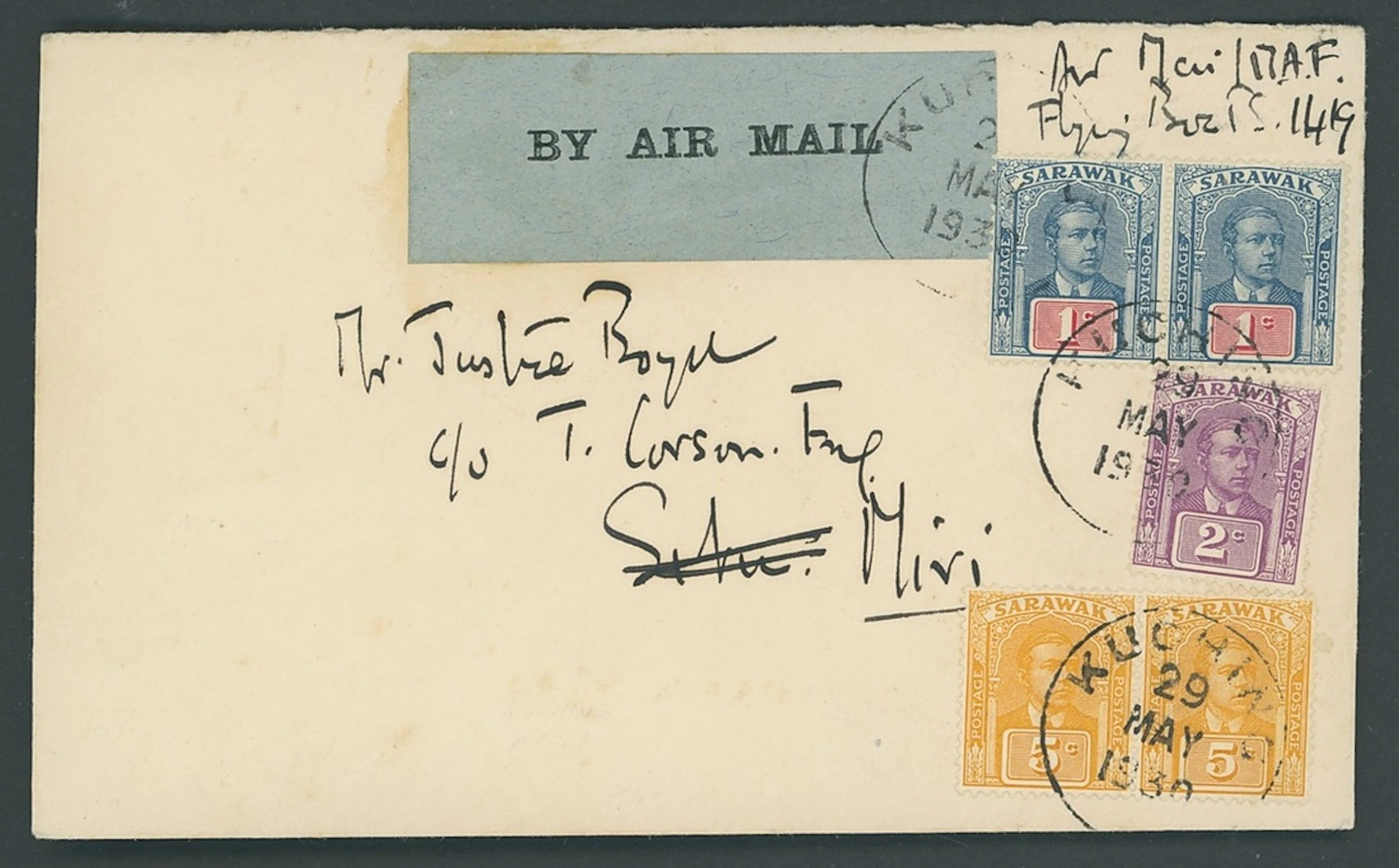 Sarawak Airmails The R.A.F. Survey Flights 1930 (29 May) envelope