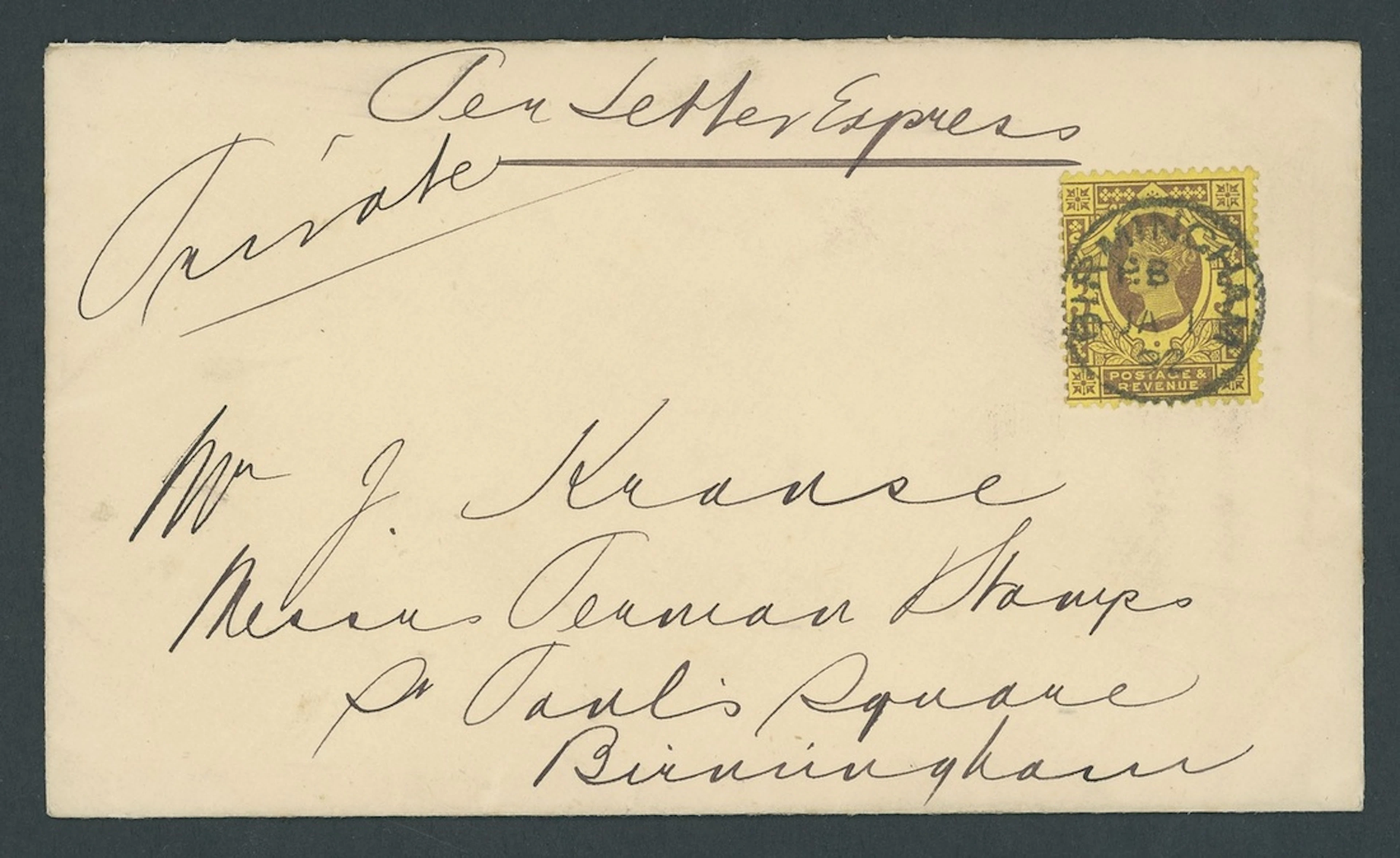 Great Britain Postal History Express Mail First Day Cover 1892 (1