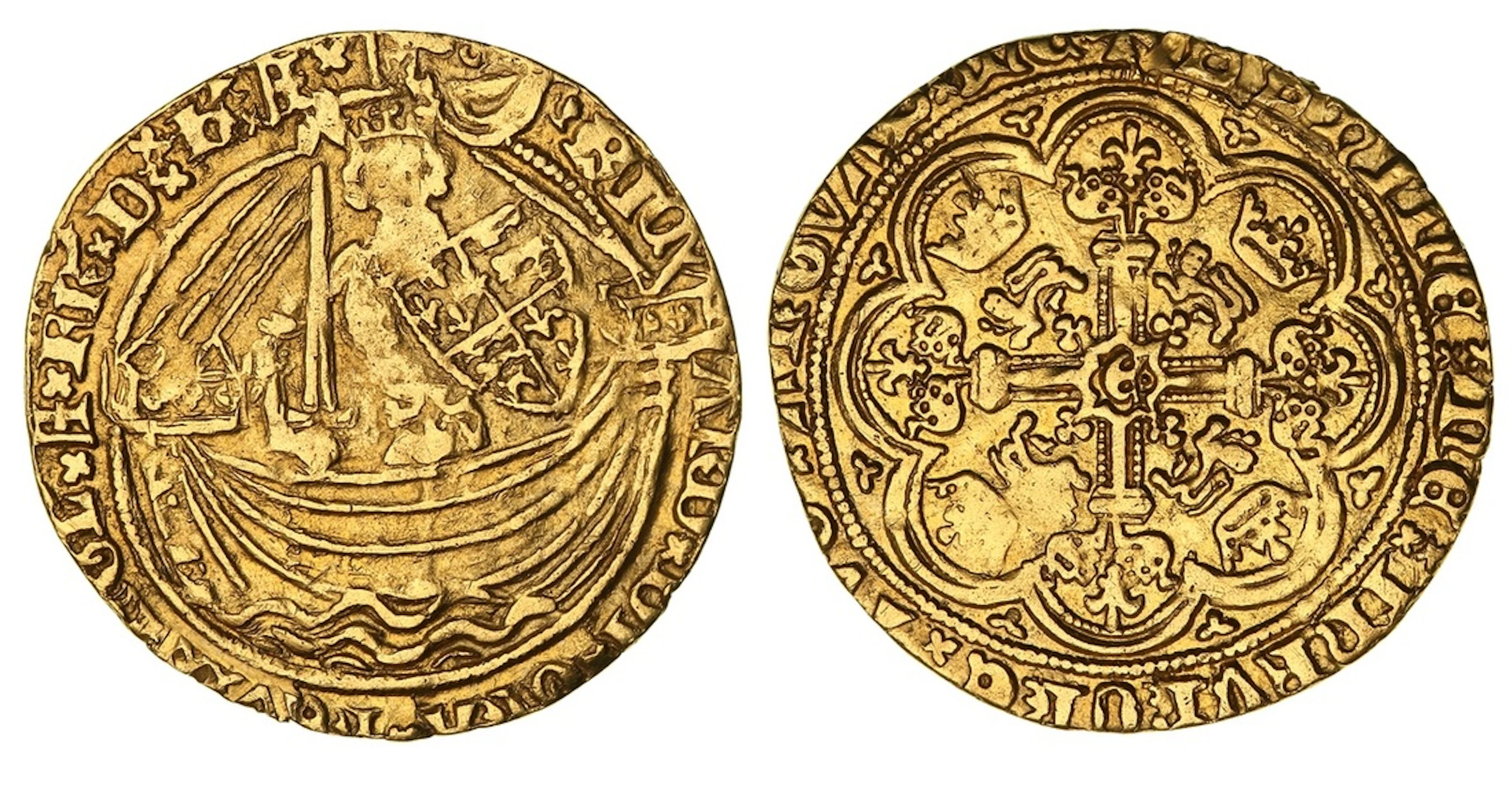 Richard II (1377-1399), Half-Noble, 1377-1399, Type 1a / Edward III