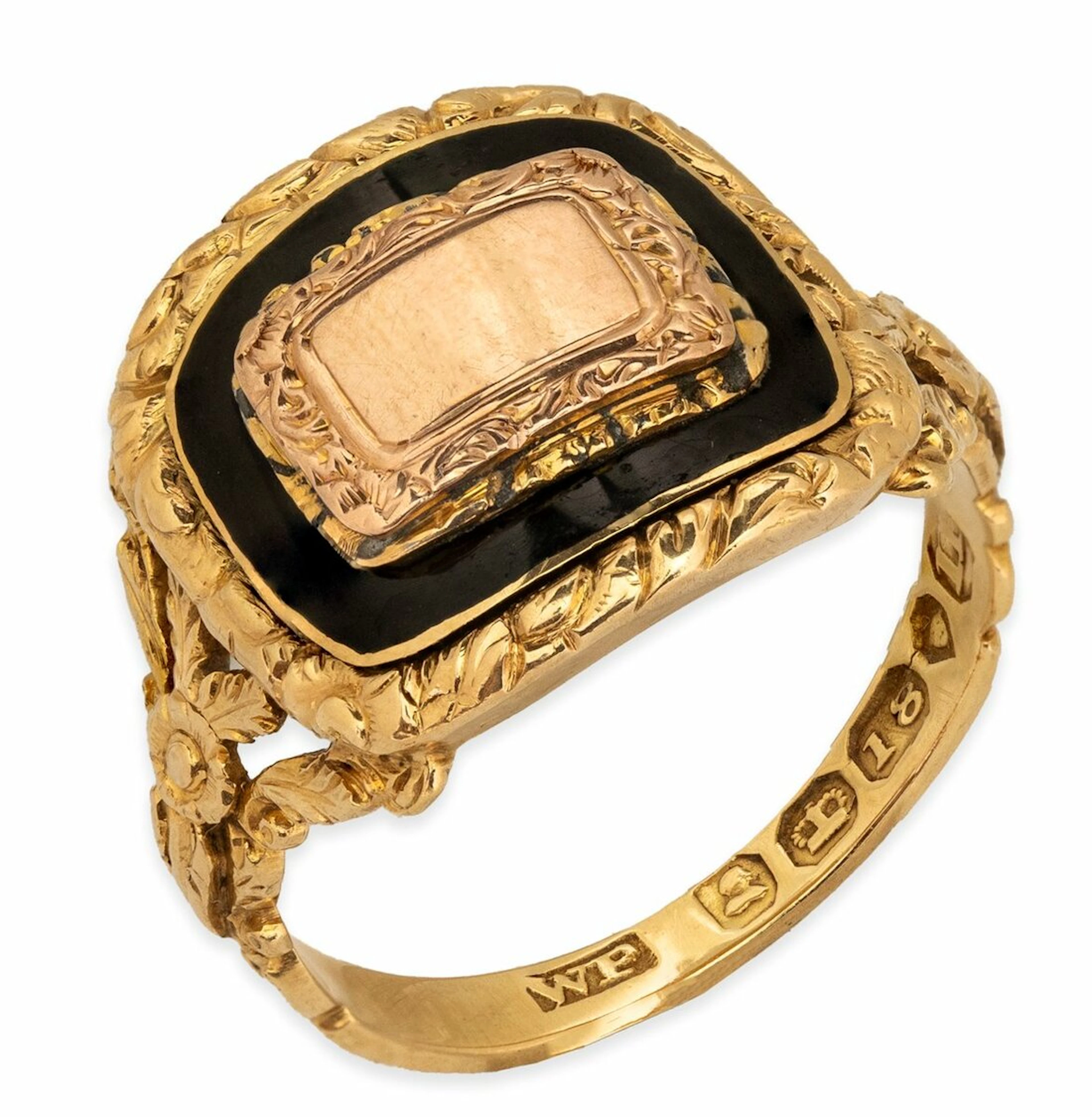 A GEORGIAN MOURNING RING TO THOMAS BURTON (D. 1831)