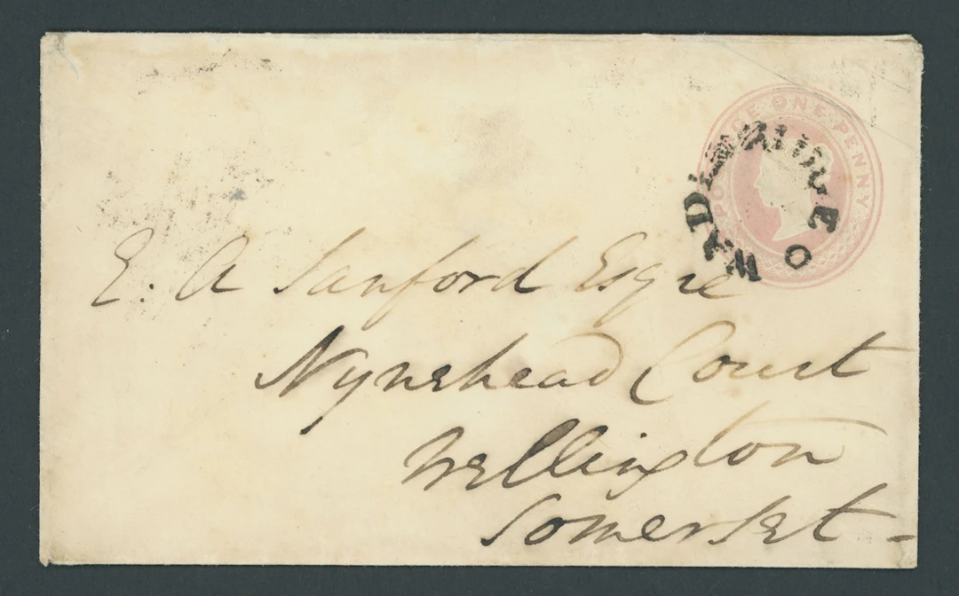 Great Britain Postal Stationery 1843 (March), 1d. pink envelope to