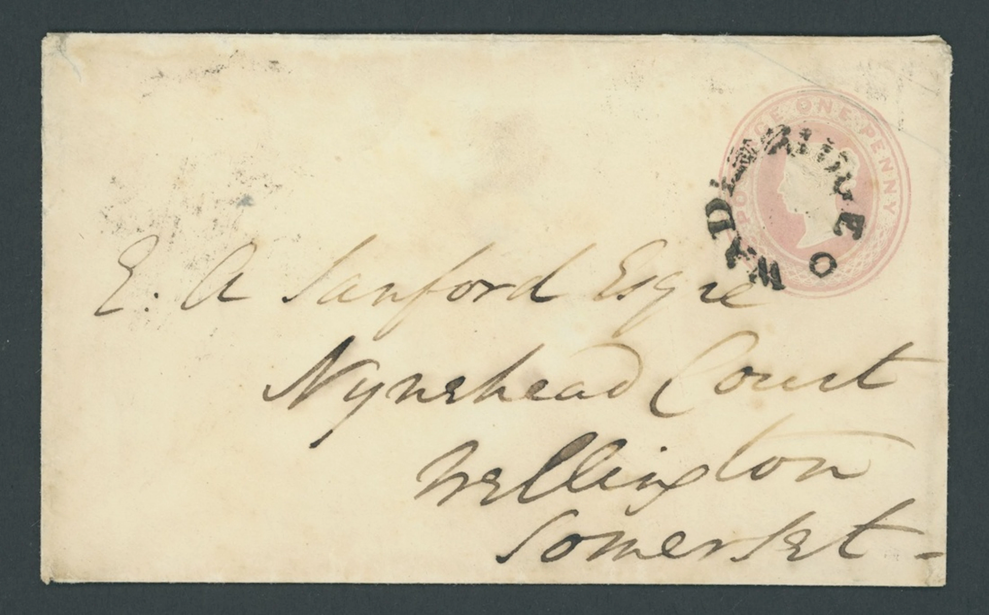 Great Britain Postal Stationery 1843 (March), 1d. pink envelope to