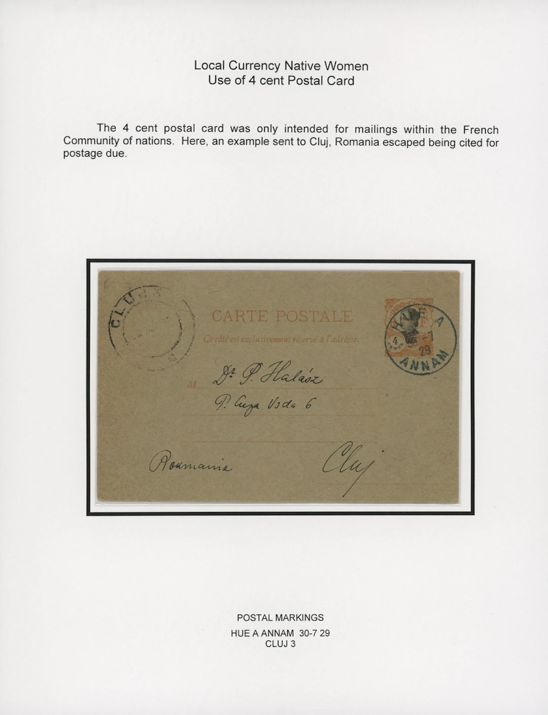 Indo-China French Indo-Chinese Post Office 1922 Native Women issue - stationery