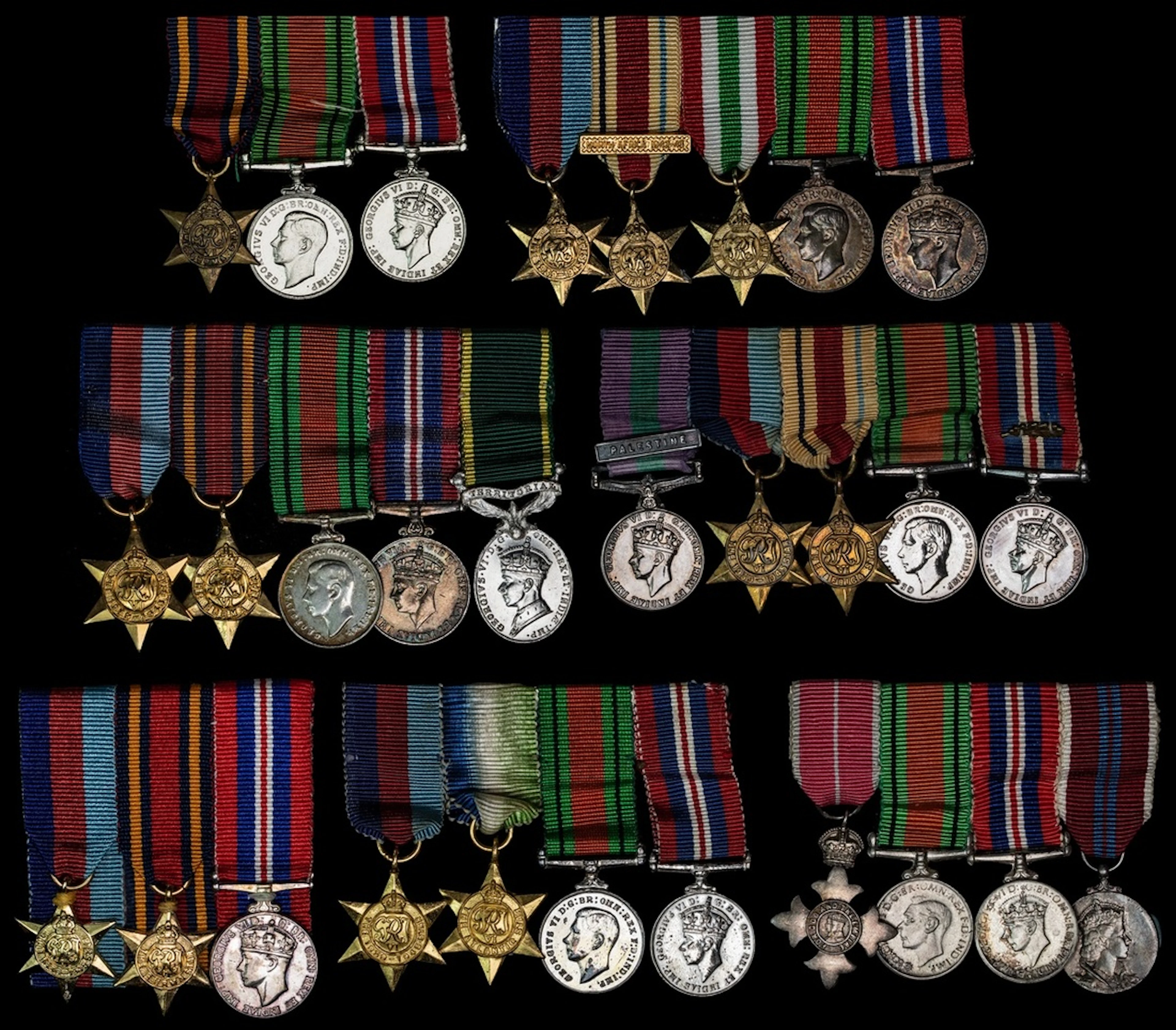 Miniature Medals an assortment to include O.B.E., 1st type (2), M.B.E.