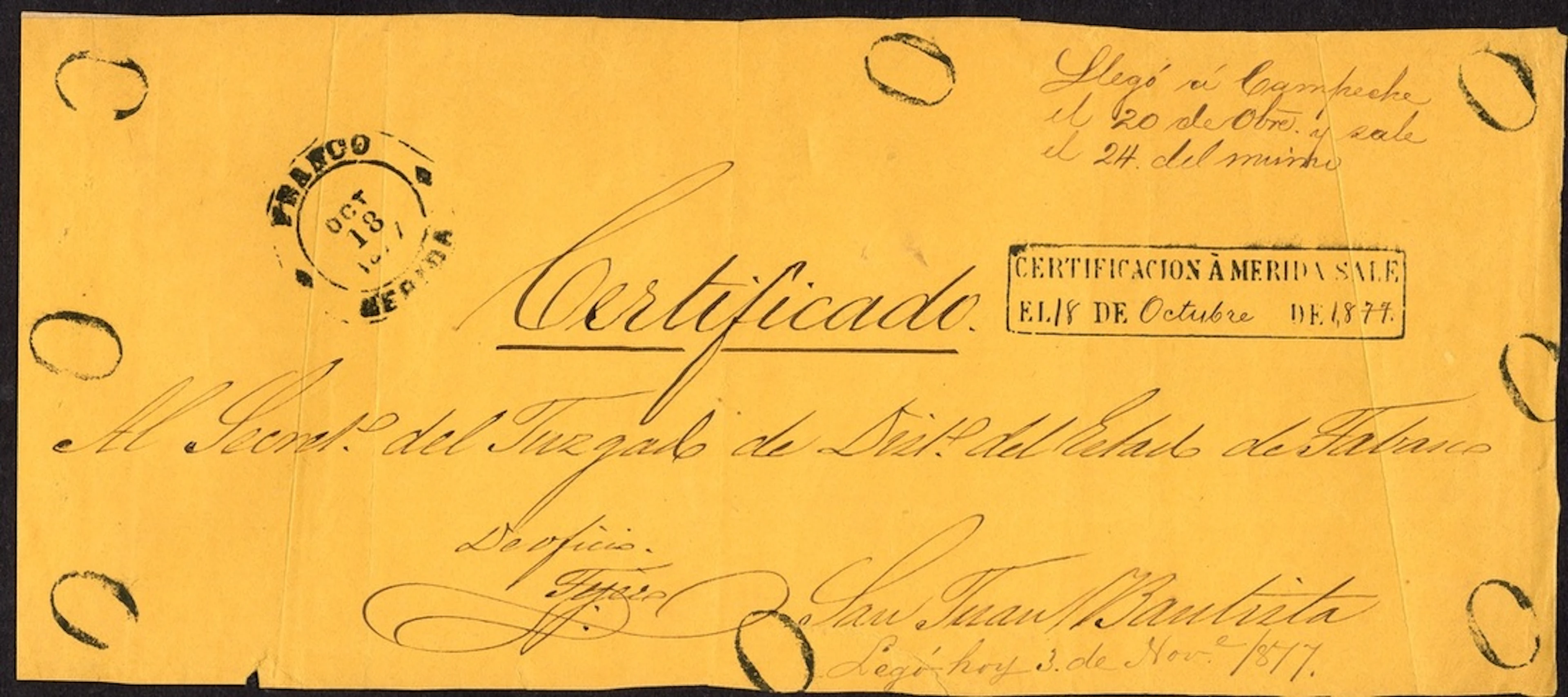 Mexico Stampless Mail- Sello Negro Post 1856