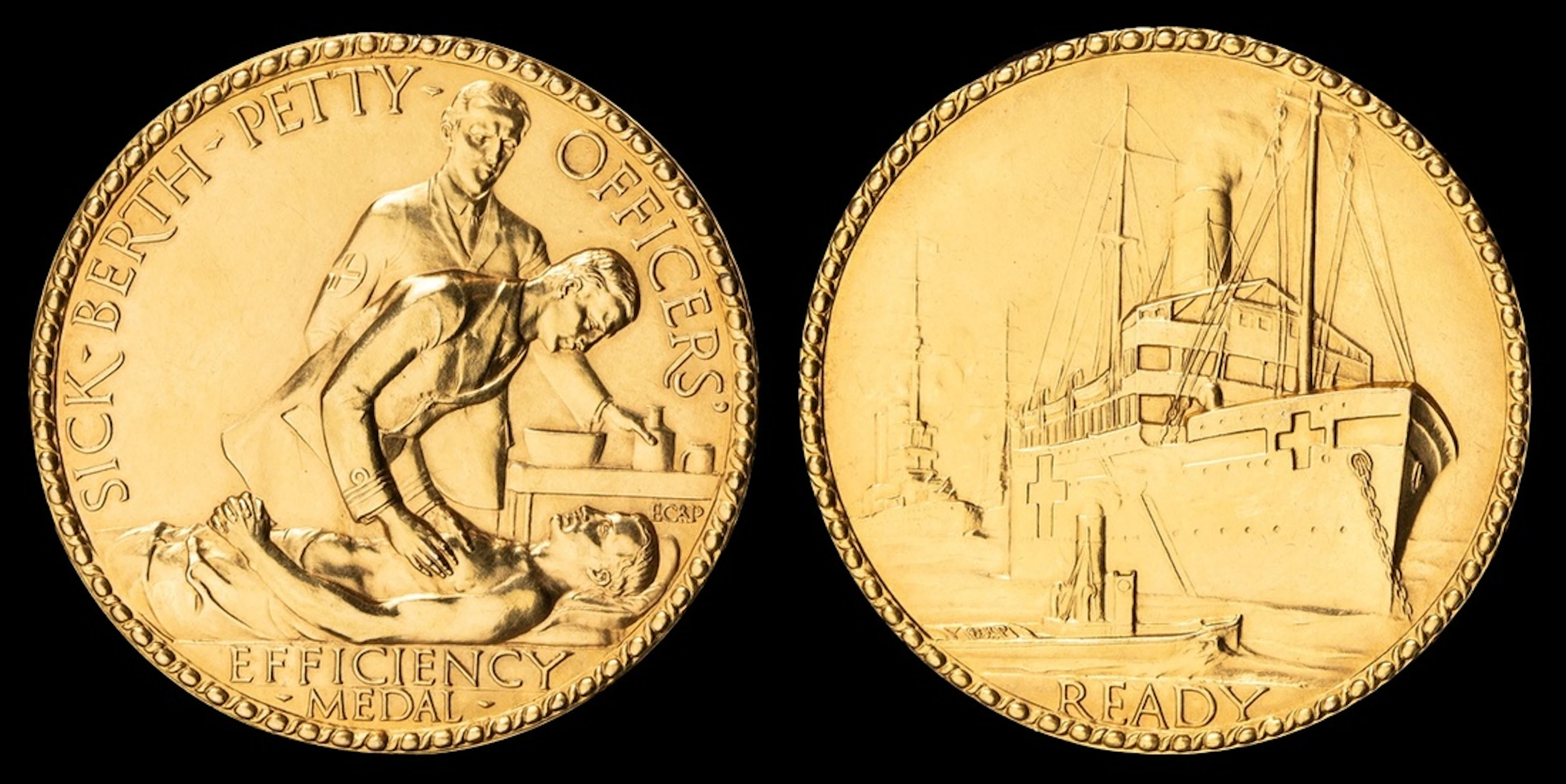 Sick Berth Petty Officers' Efficiency Medal, gold medal, 38mm., (S.B.P.O.