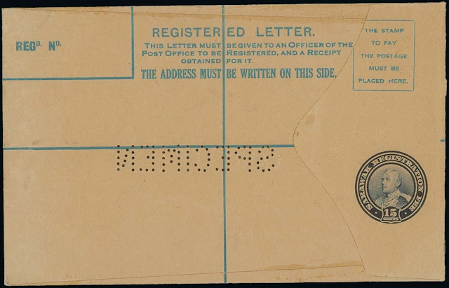 Sarawak Postal Stationery Registered Envelopes 1941 15c. 15c. size