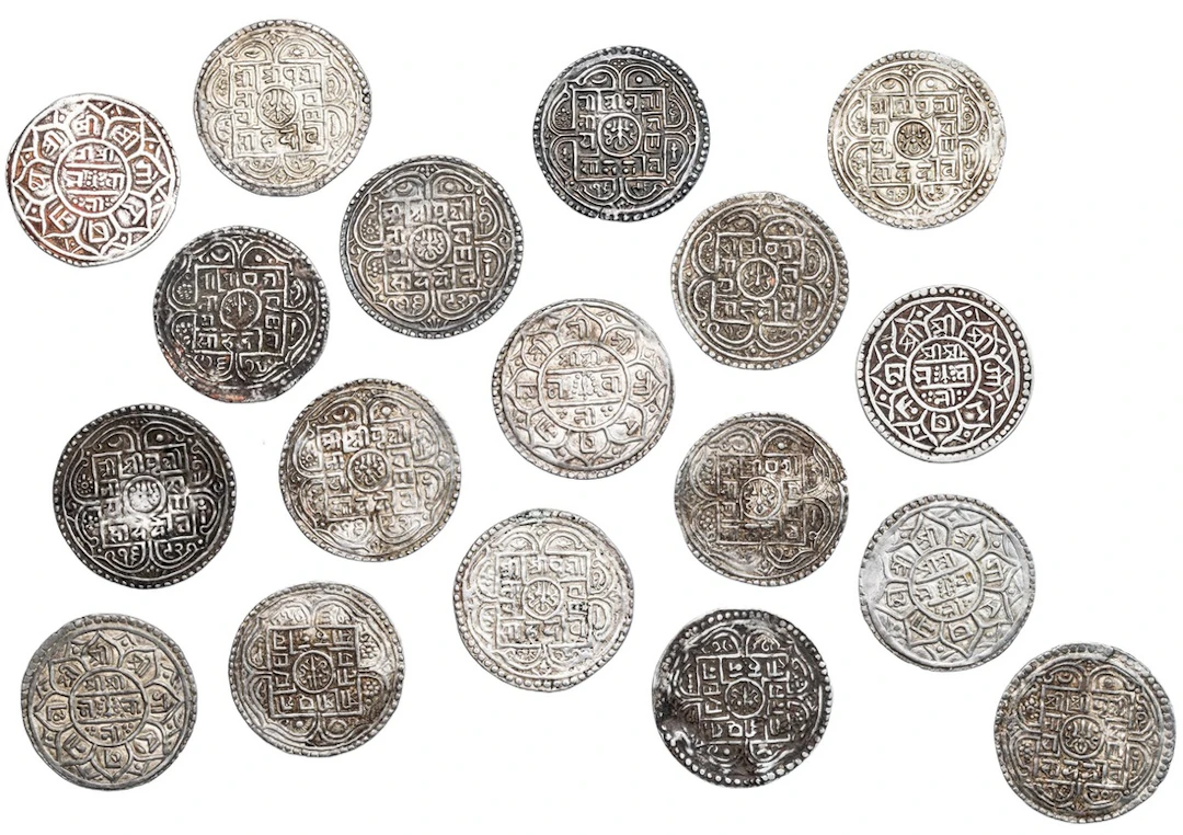 Nepal, Prithvi Narayan Shah (1742-1775), Mohar (18), SE 1678 (6)